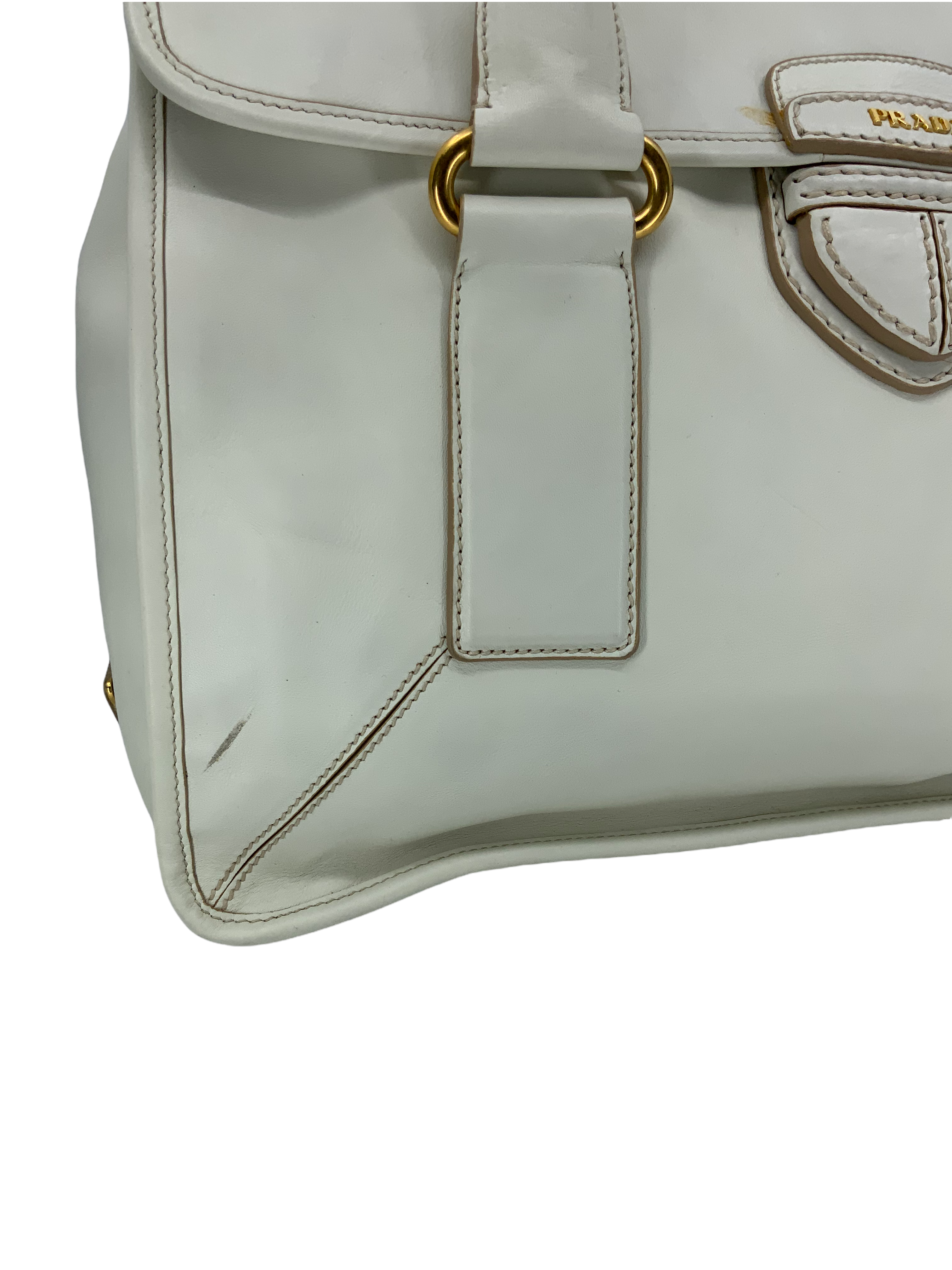 PRADA Leather Pattina Large Shopping Tote Bag for Women - Luxury Designer Handbag for Work, Travel & Everyday Use