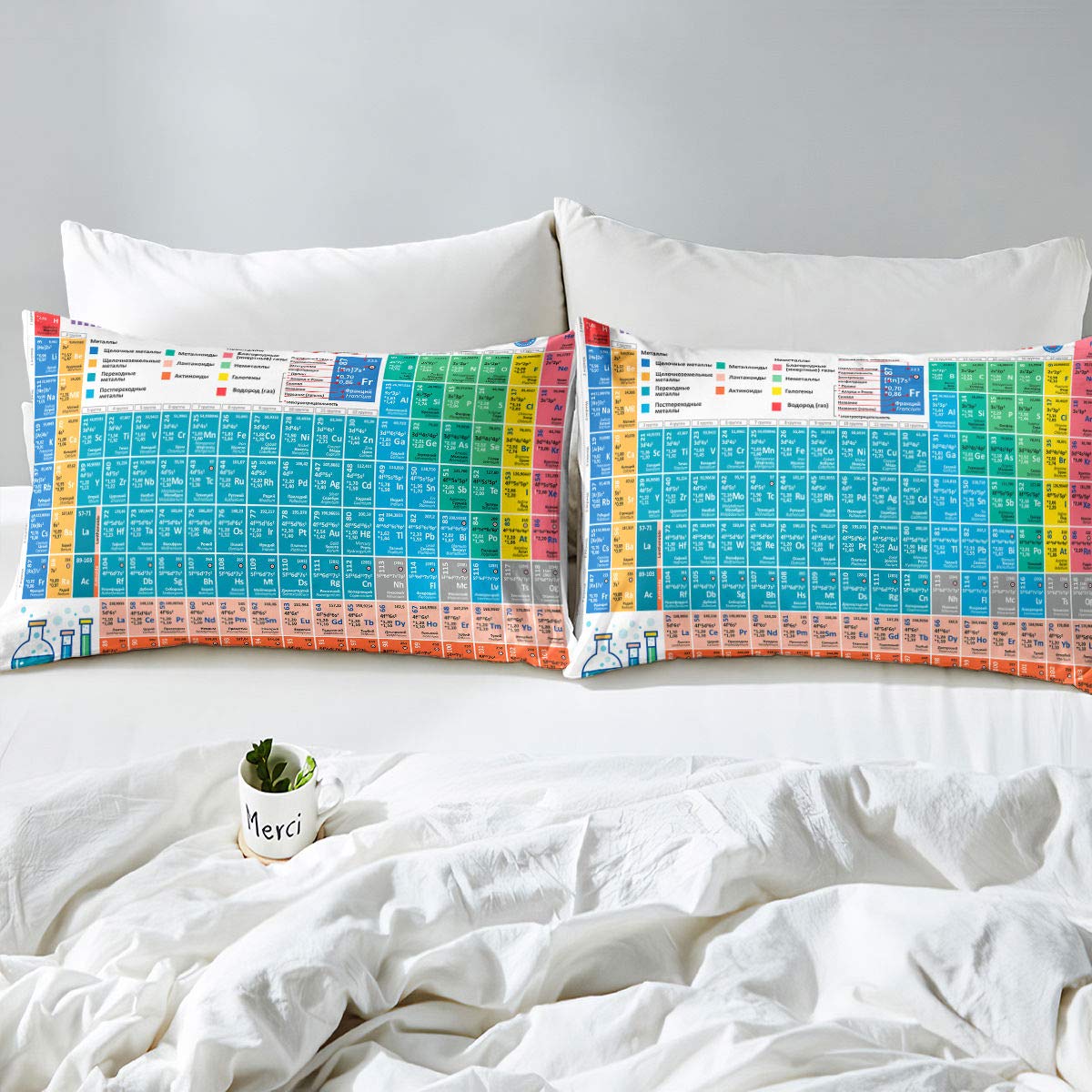 Periodic Table Chemistry Elements Comforter Cover Set - Lightweight Duvet Cover for Twin Bed, Educational Science Themed Bedding for Kids, Teens, Boys & Girls | Perfect for Classroom Decor, Student Dorm Room & Science Enthusiast Bedroom