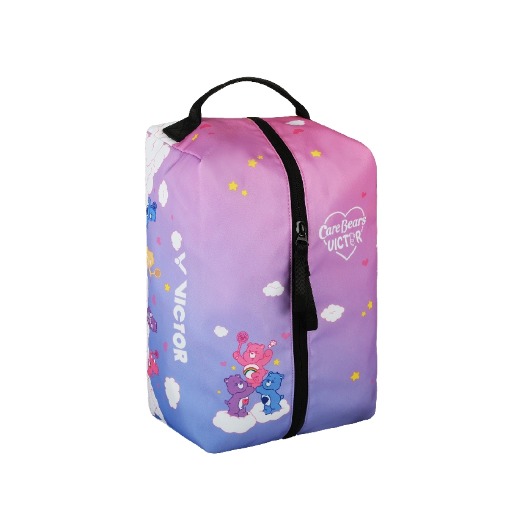Victor X Care Bears BR1315CBC IM Shoe Bag - Blue Topaz & Sachet Pink | Travel Shoe Organizer for Women & Girls | Perfect for Gym, Vacation & Storage