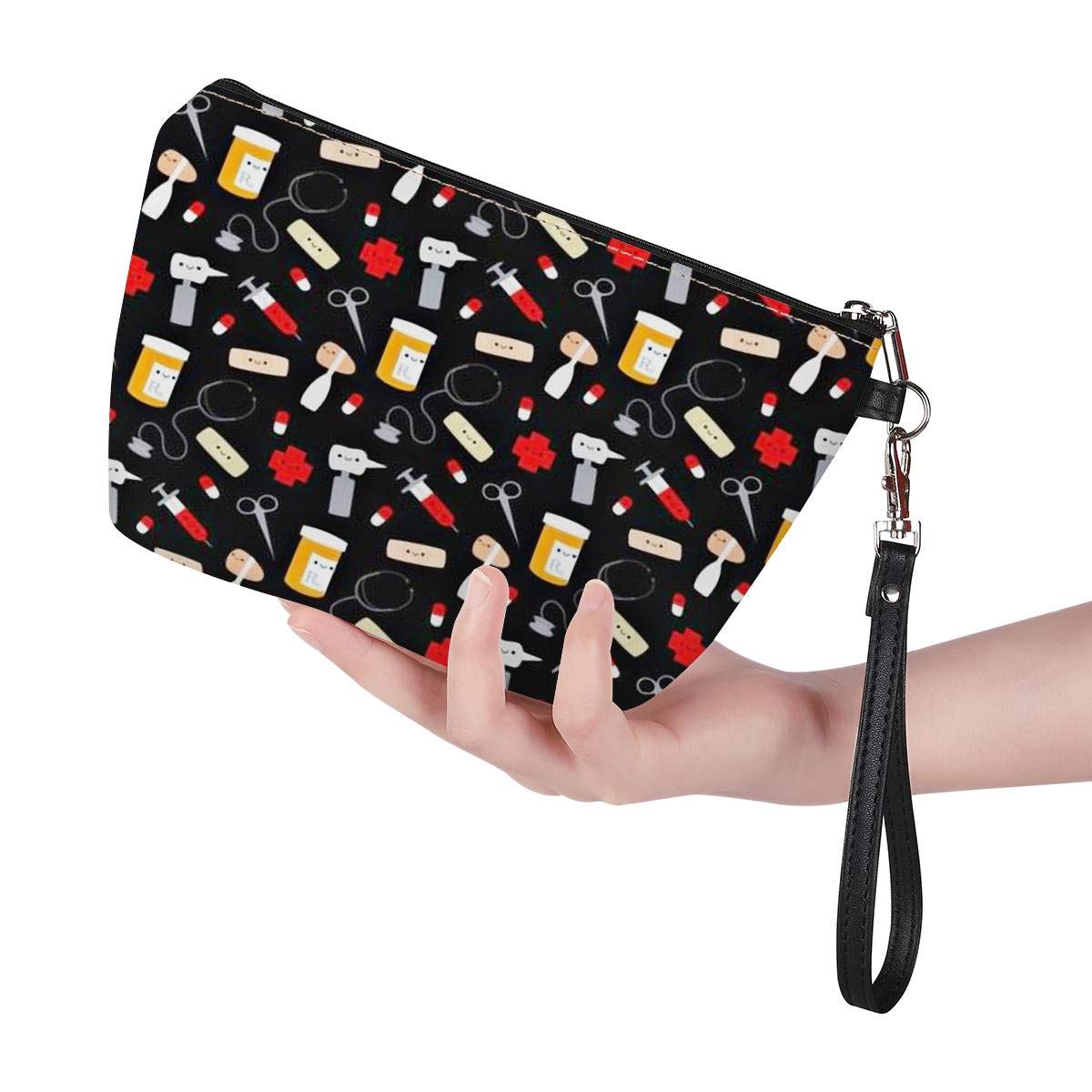 AMZBeauty Nurse Design Makeup Bag - PU Leather Cosmetic Pouch with Zipper, Travel Toiletry Organizer for Women | Perfect for Nurses, Travel, Bridal Shower Gifts & Daily Beauty Storage