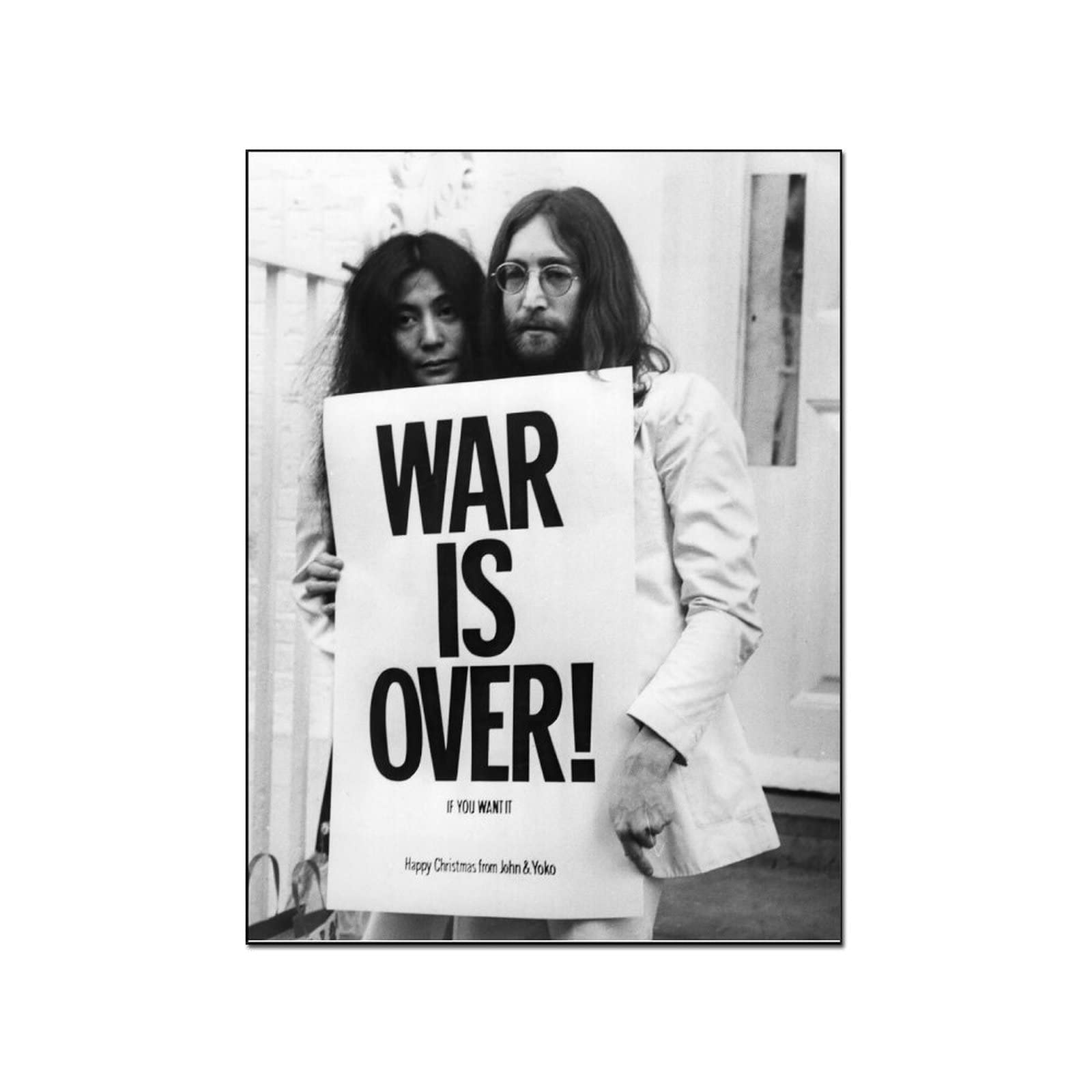 John Lennon 'War Is Over' Vintage Poster - Canvas Art Print & Wall Decor for Living Room, Bedroom, Office - Music Icon Memorabilia & Retro Home Decor