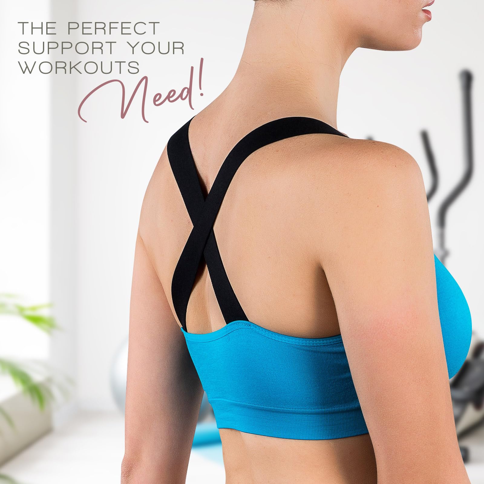 Alyce Ives Women's Wireless Sports Bra 4-Pack - Padded Workout Bras for Gym, Running & Yoga | Comfortable & Supportive Activewear for Fitness & Exercise