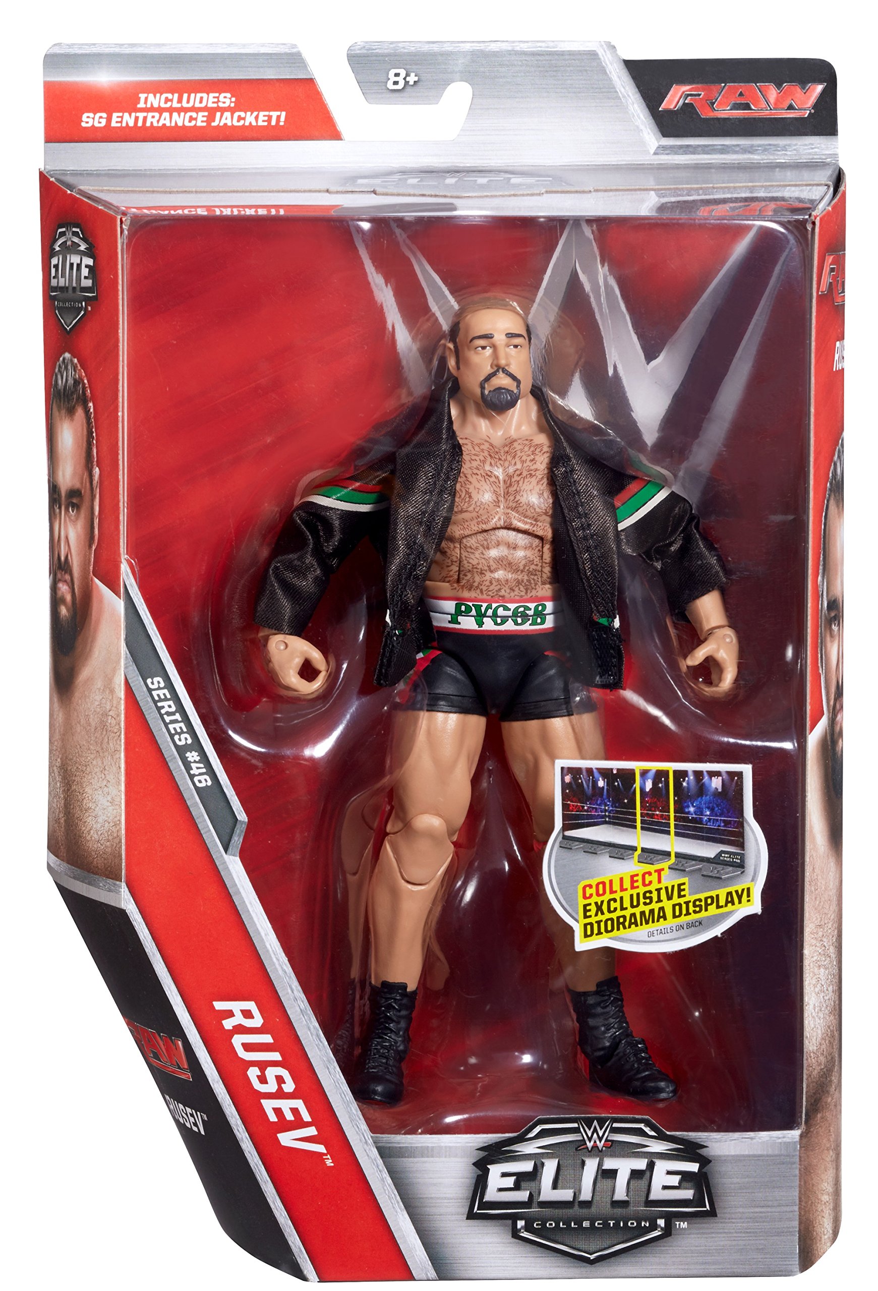 WWE Elite Collection Rusev Action Figure - Authentic Wrestling Collectible Toy for Fans & Kids | Perfect for Display, Play & Gifts