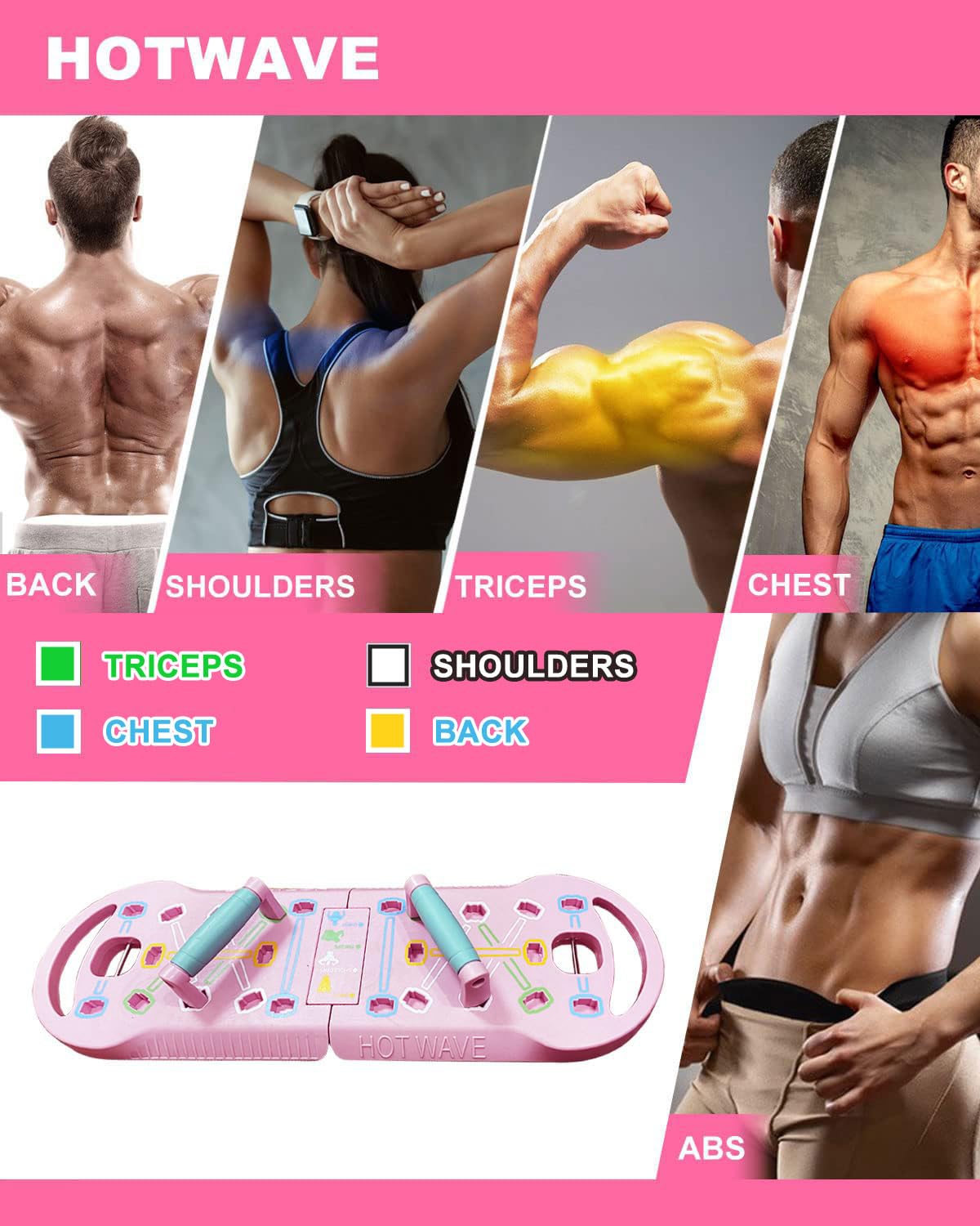 HotWave 20-in-1 Portable Home Gym Equipment Set with Push Up Board, Resistance Bands & Ab Roller Wheel - 16 Premium Fitness Accessories for Full Body Workout at Home, Office or Travel