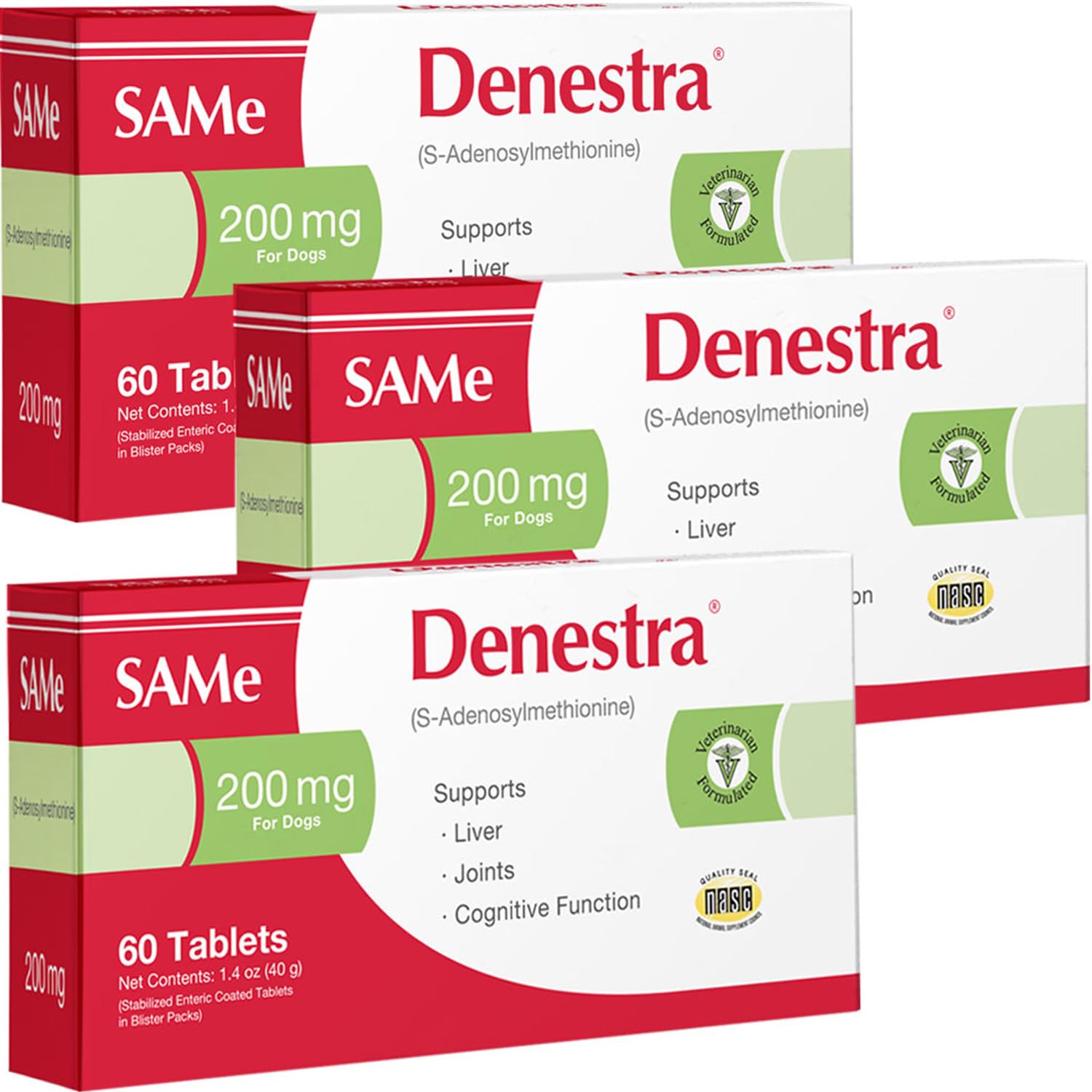 Vet-Approved S-Adenosyl-L-Methionine (SAMe) 200mg Tablets for Dogs - Liver Support, Joint Health & Cognitive Function - Promotes Brain Function & Mobility - 60 Tablets (3 Pack) - Ideal for Senior Dogs & Pets with Liver Issues