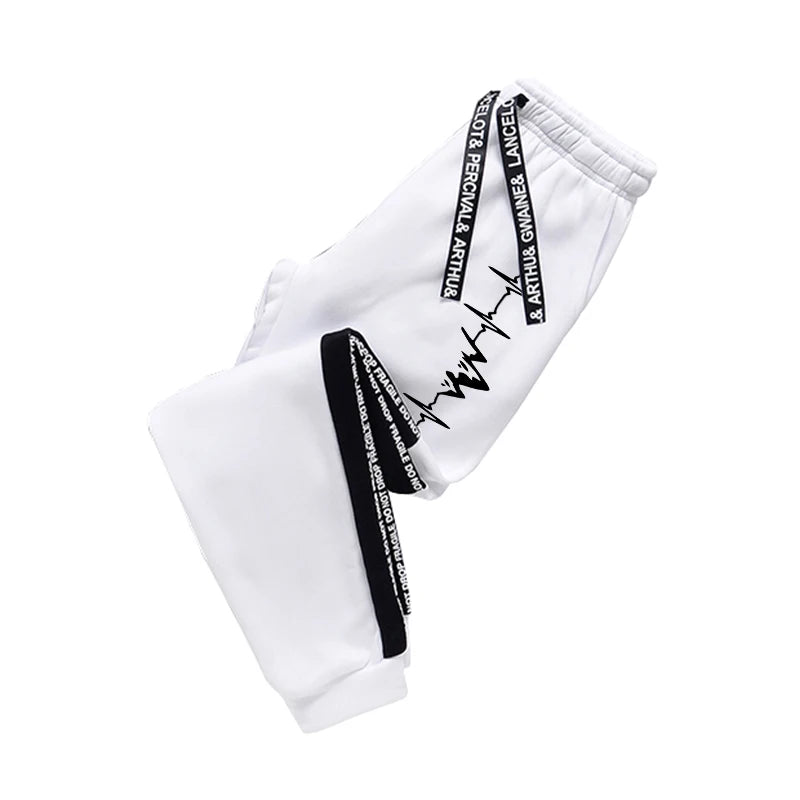 **Men's Casual Print Tracksuit Set - Hooded Sweatshirt & Jogger Pants for Streetwear, Harajuku Style, Gym & Daily Wear | High-Quality Comfort Outfit**    *(场景: Perfect for jogging, gym workouts, casual streetwear, and everyday comfortable fashion.)*