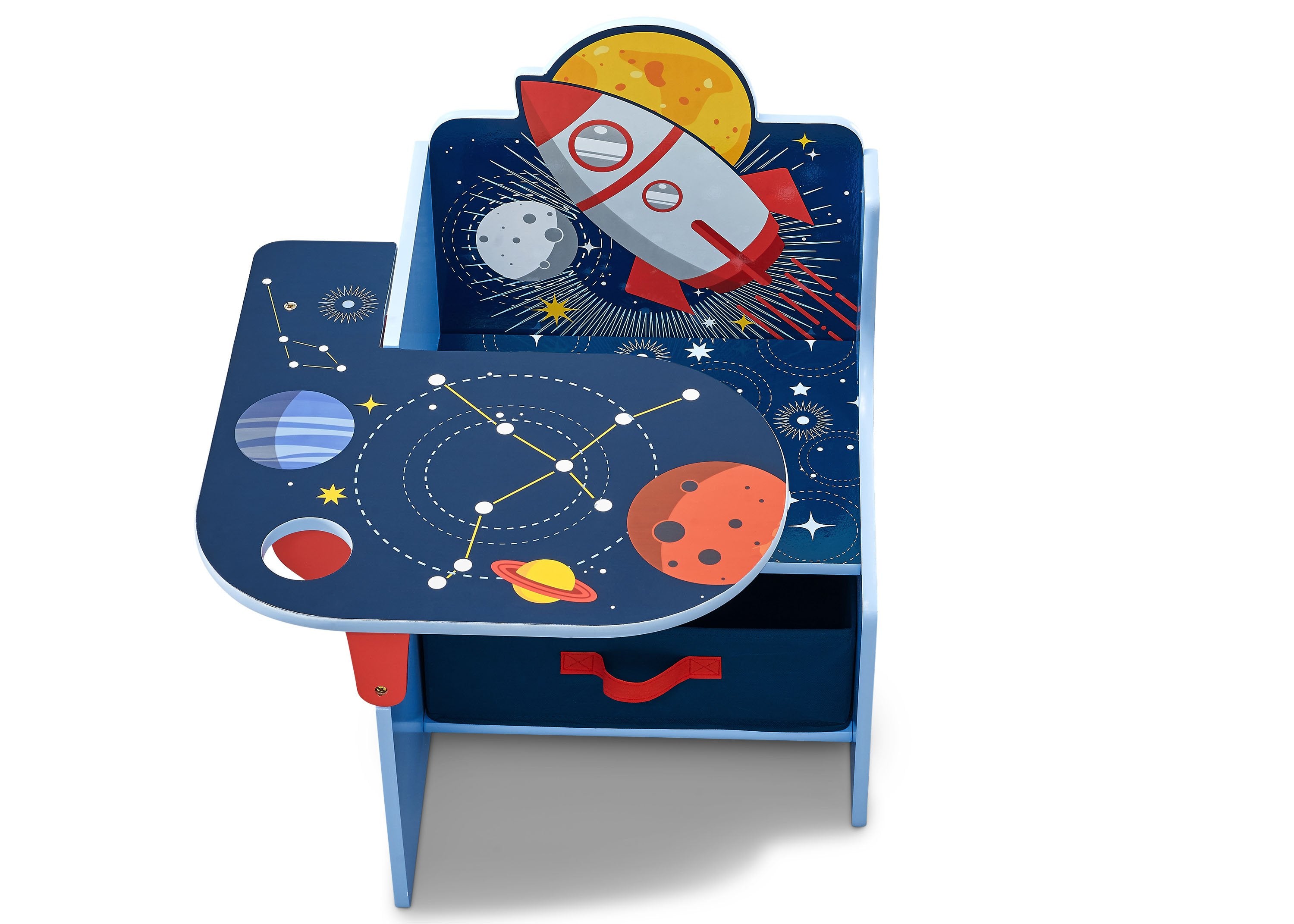 Space Adventures Chair Desk with Storage Bin - Kids Study Desk & Organizer for Home, School & Playroom - Perfect for Homework, Drawing & Crafting