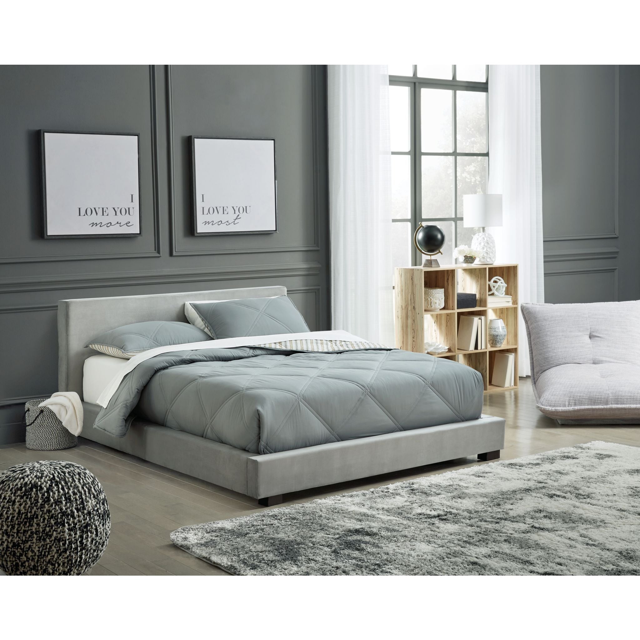 Chesani Upholstered Full Size Bed Frame with Headboard - Luxurious Fabric Upholstery for Bedroom Decor | Perfect for Master Bedroom, Guest Room & Apartment