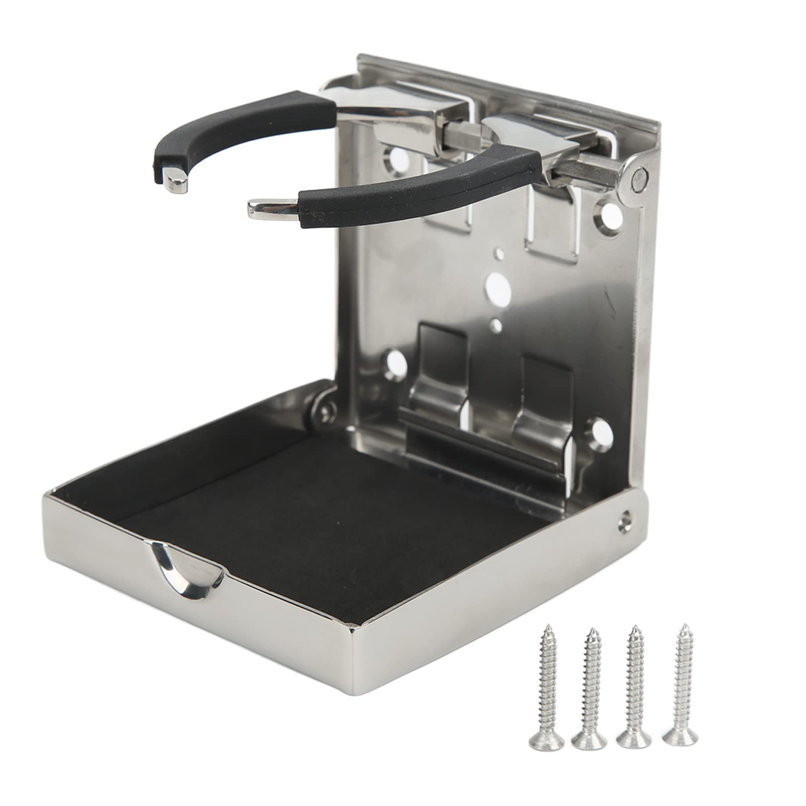 Boat Folding Drink Holder - Adjustable 304 Stainless Steel Cup Holder for Marine, Yacht, Car & RV - Anti-Slip Design for Boating, Camping & Road Trips