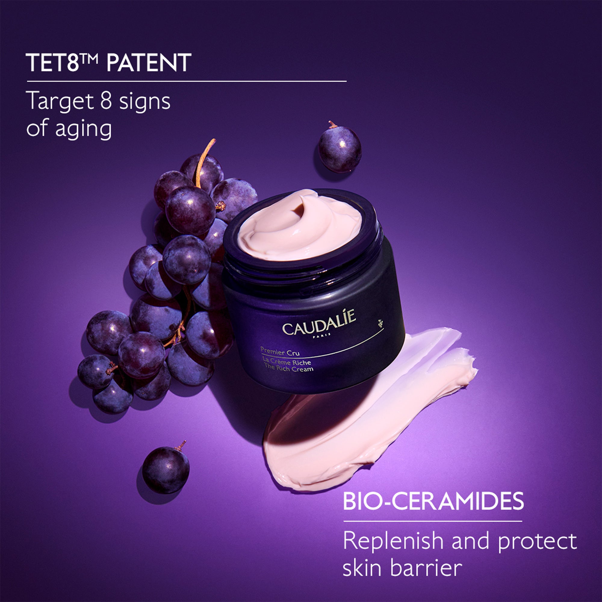 Caudalie Premier Cru The Rich Cream - Anti-Aging Face Moisturizer for Dry Skin | Luxury Skincare with Grape Seed Extract | Perfect for Night Routine & Winter Care