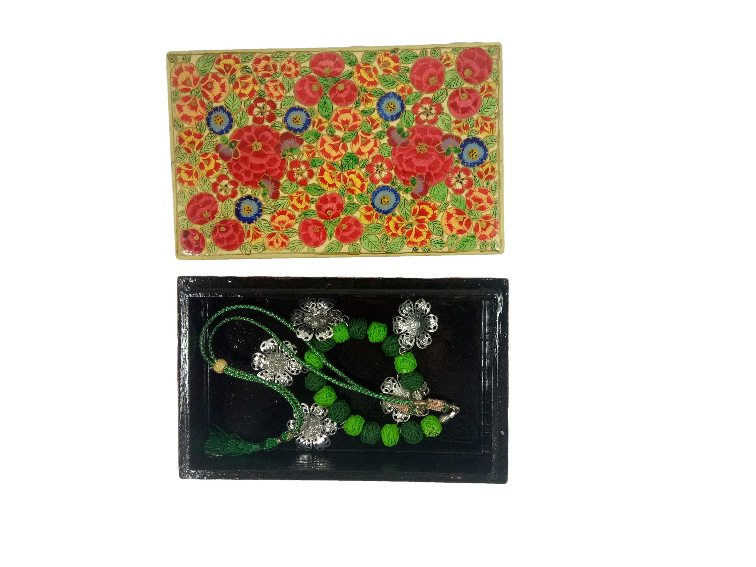 Handmade Papier Mache Jewelry Box - Indian Artisan Crafted Treasure Chest for Rings, Necklaces & Keepsakes | Perfect Gift for Birthdays, Anniversaries & Home Decor