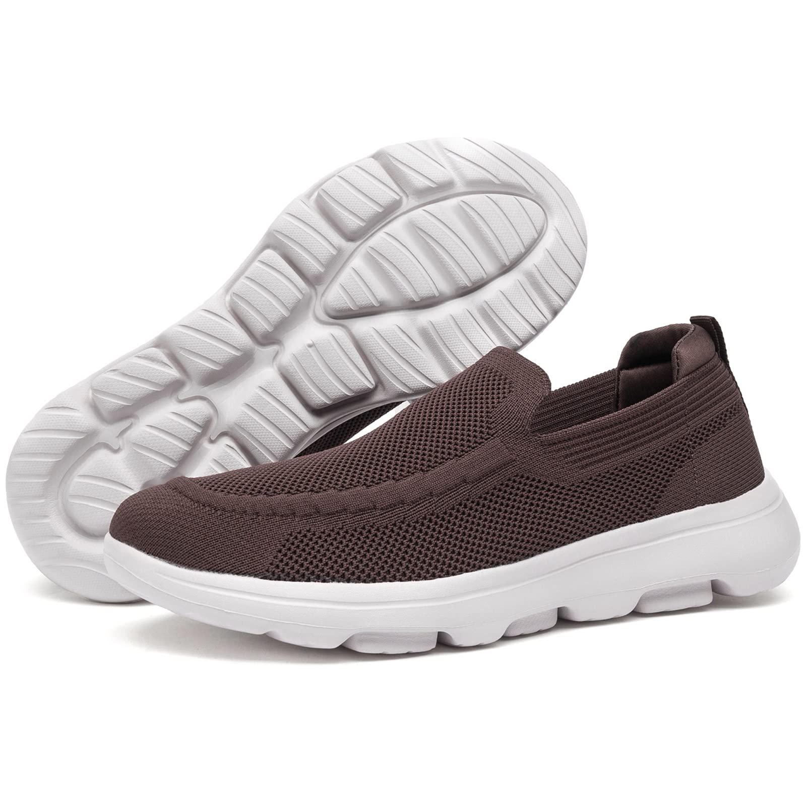 Konhill Men's Slip-On Loafers - Breathable Mesh Walking Shoes & Casual Sneakers for Men | Perfect for Walking, Travel & Everyday Comfort