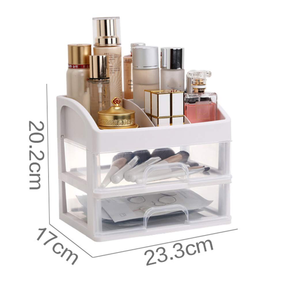DOITOOL 2-Tier Cosmetic Organizer Case with Drawer - Portable Makeup Storage for Travel, Vanity & Bathroom Organization