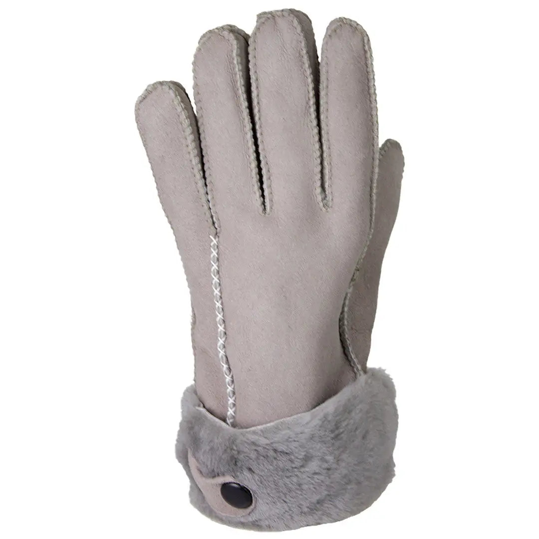BOL Women's Button Hand Stitched Merino Sheepskin Gloves - Warm Winter Fashion Accessories for Outdoor Activities & Cold Weather