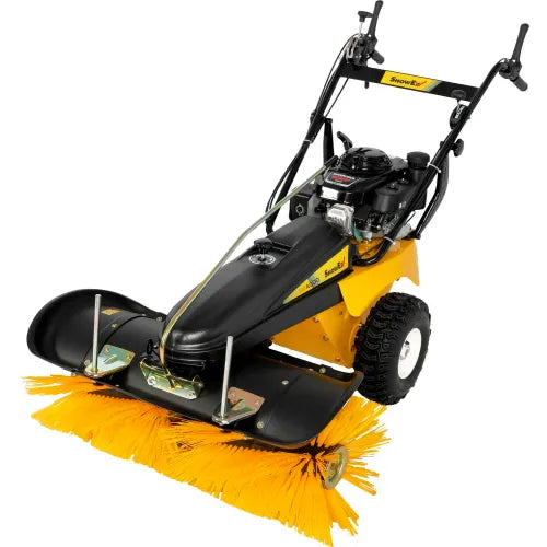 SnowEx SS 4000 Walk Behind Sweeper - Commercial Grade Power Sweeper for Parking Lots, Warehouses & Industrial Areas - Durable Outdoor Cleaning Equipment