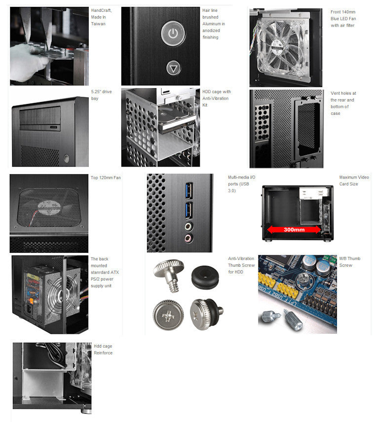 LIAN LI PC-Q08B Mini ITX Tower Case - Black Aluminum, USB 3.0 Ports | Compact Gaming PC Build, Home Theater Setup, Small Form Factor Workstation