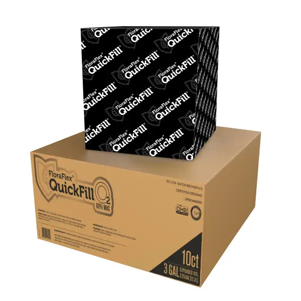FloraFlex Quick Fill 3 Gallon Grow Bag - Premium Black O2 Fabric with 60% Water Holding Capacity for Hydroponics & Indoor Gardening