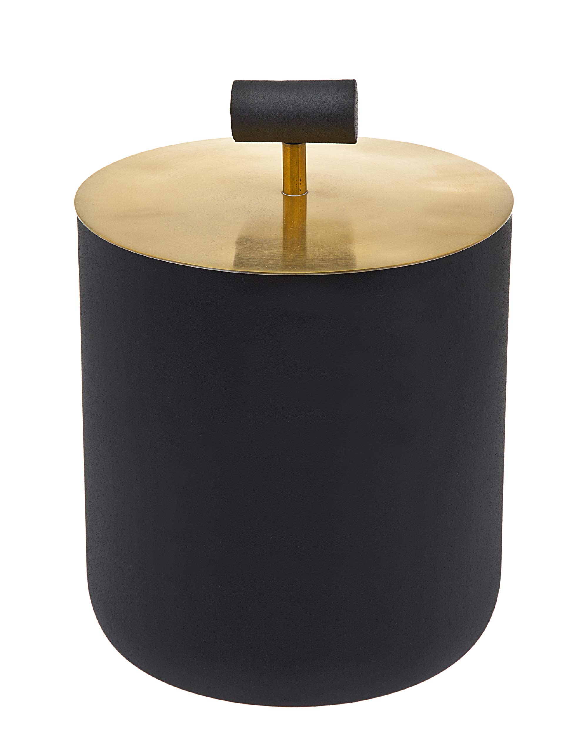 Godinger Wine Cooler Ice Bucket with Lid - Stainless Steel Beverage Chiller for Champagne, Beer & Cocktails - Elegant Black & Gold Barware for Parties, Weddings & Home Entertaining