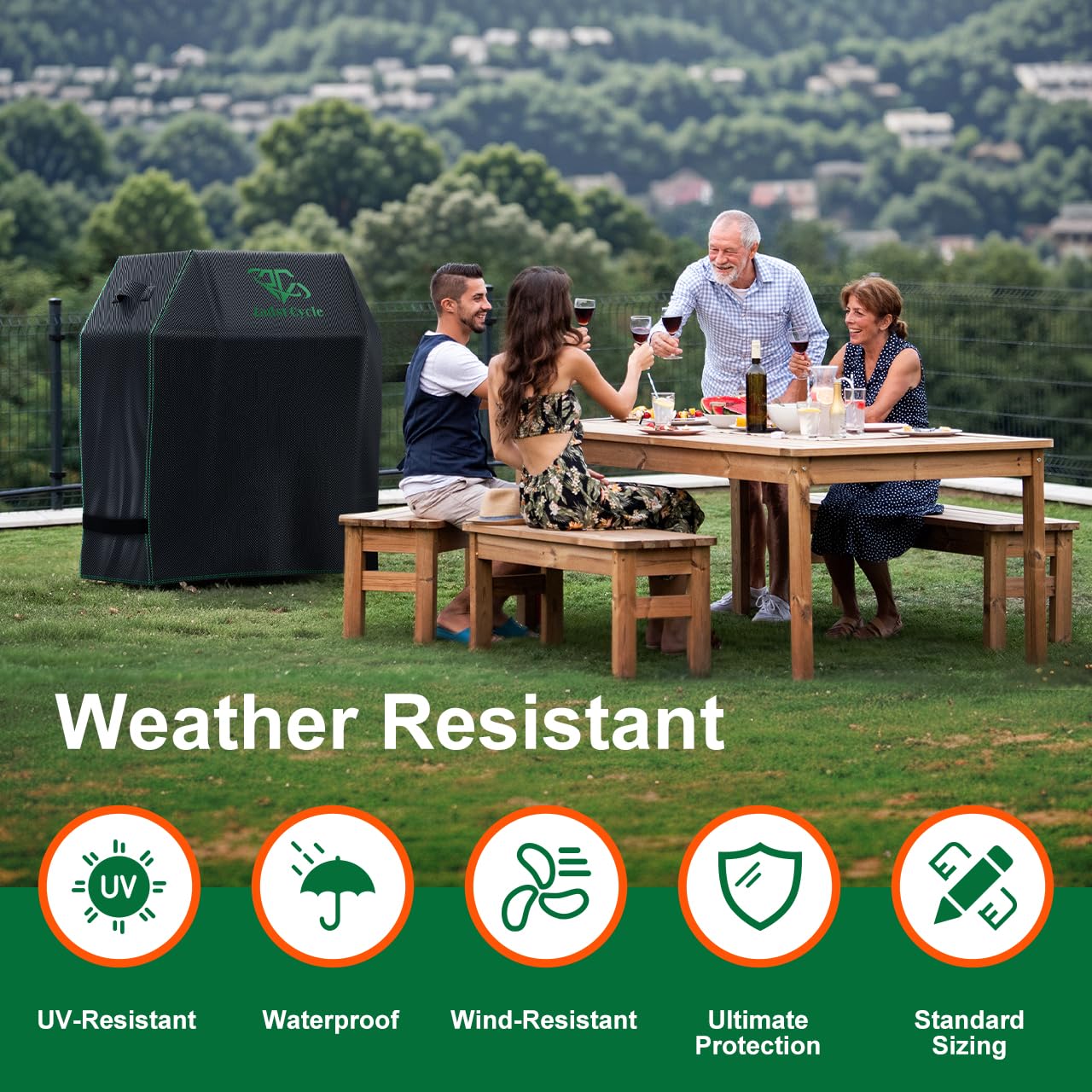 32 Inch Waterproof BBQ Grill Cover - UV & Fade Resistant Outdoor Gas Grill Protector for Weber, Char-Broil & More | Perfect for Patio, Backyard & Camping