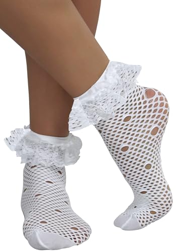 Multi Fishnet Polka - White