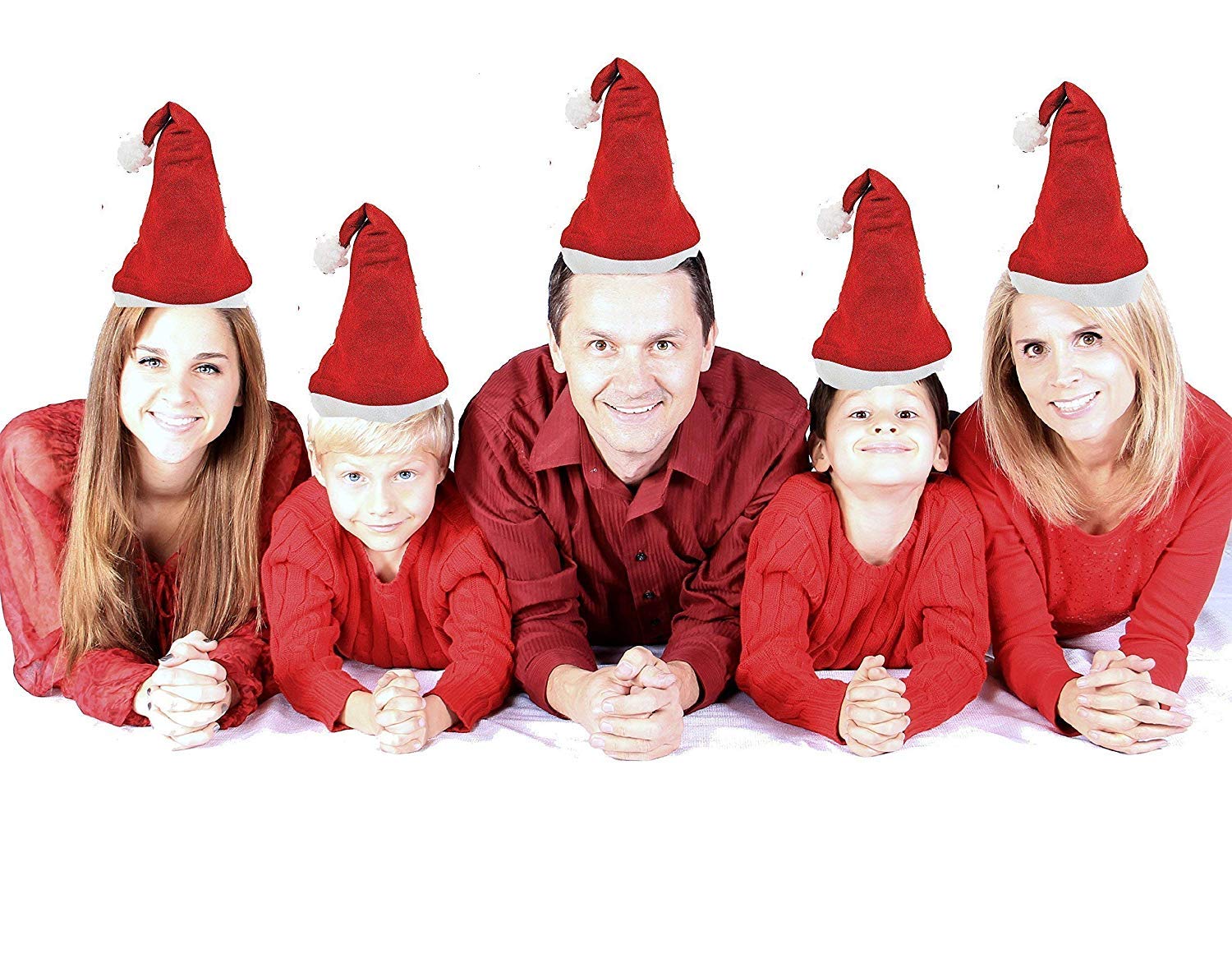 24 Pack Bulk Santa Hats for Adults - Festive Christmas Party Hats with Thin Material - Perfect for Holiday Gatherings, Office Parties & Family Celebrations (24 PCS)