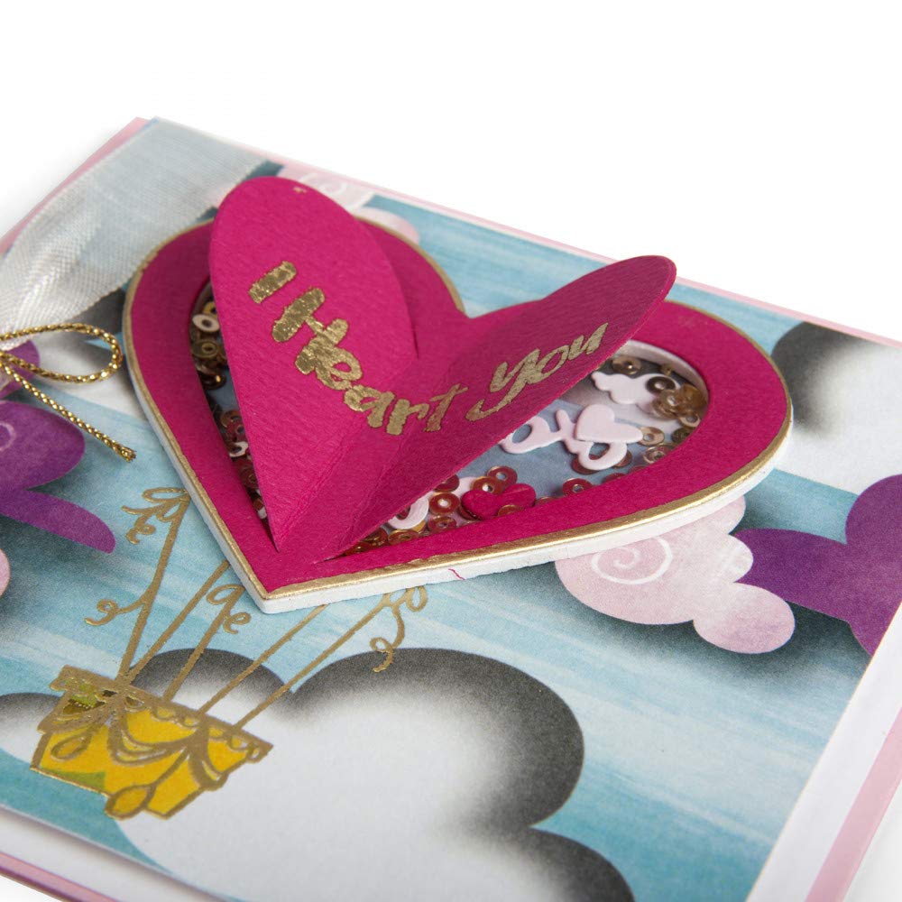 Sizzix Framelits Dies with Stamps - I Heart You Crafting Set, Multi-Color for Scrapbooking, Card Making & DIY Paper Crafts