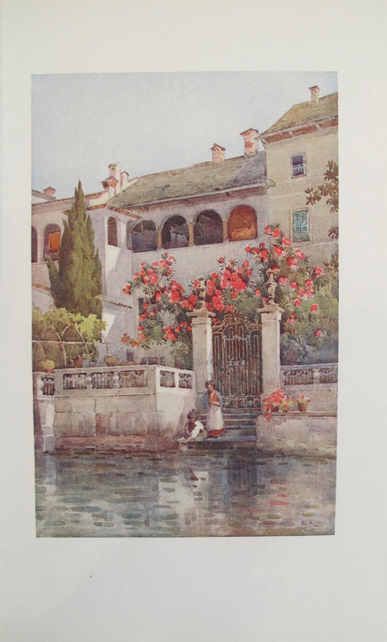 1905 Original Italian Print - Vintage Italian Travel Color Plate of A Villa Garden at Lago D'Orta - Perfect for Home Decor, Art Collectors & Italian Culture Enthusiasts