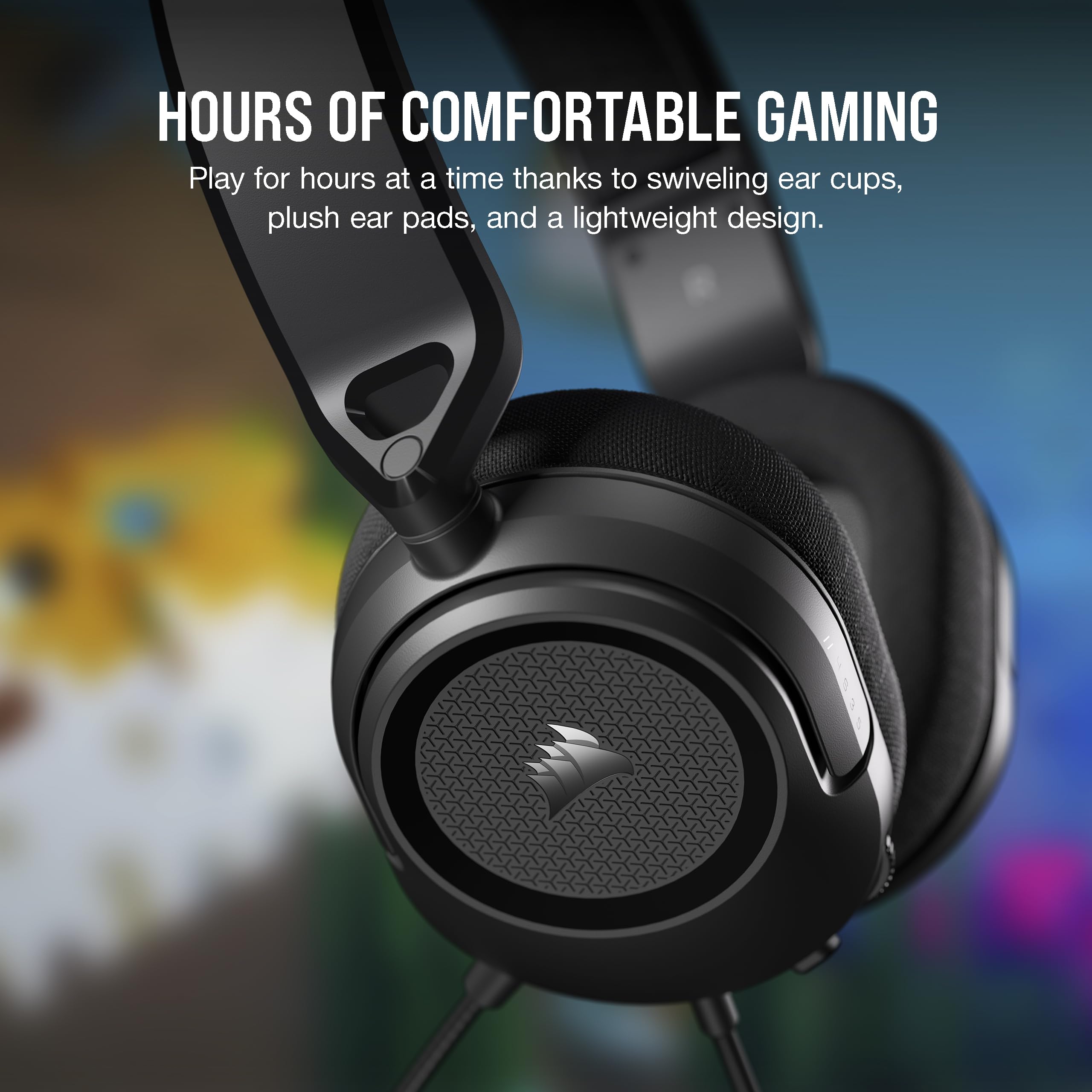 Corsair HS35 Surround v2 Wired Gaming Headset with Dolby 7.1 & Omni-Directional Mic - Universal 3.5mm for PC, Mac, PS5, PS4, Xbox, Switch, Mobile - Carbon Black - Perfect for Competitive Gaming & Streaming