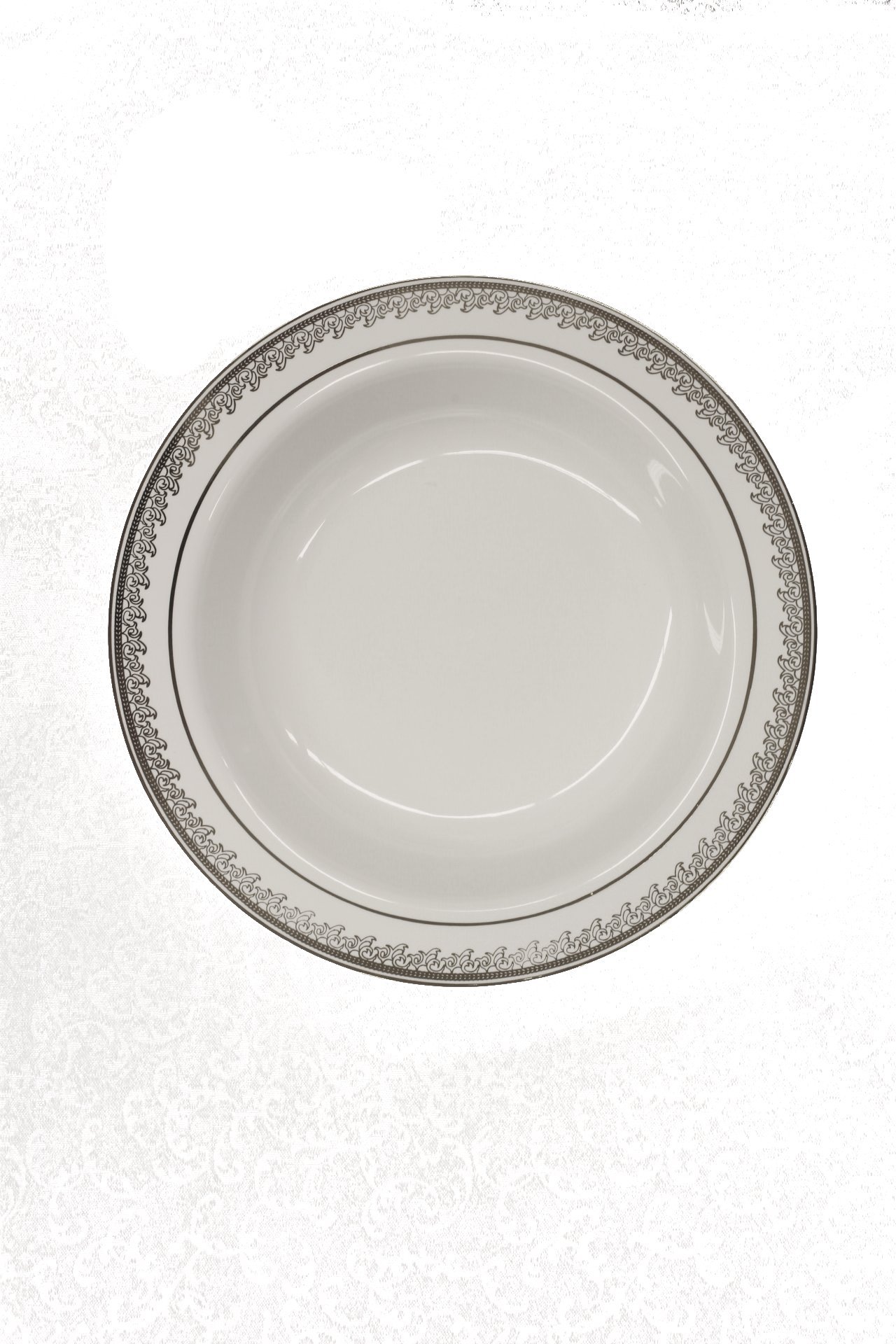 Premium 12 oz White Plastic Soup Bowls with Silver Rim - Pack of 10 | Elegant Prestige Collection | Perfect for Restaurants, Catering, Parties & Home Dining