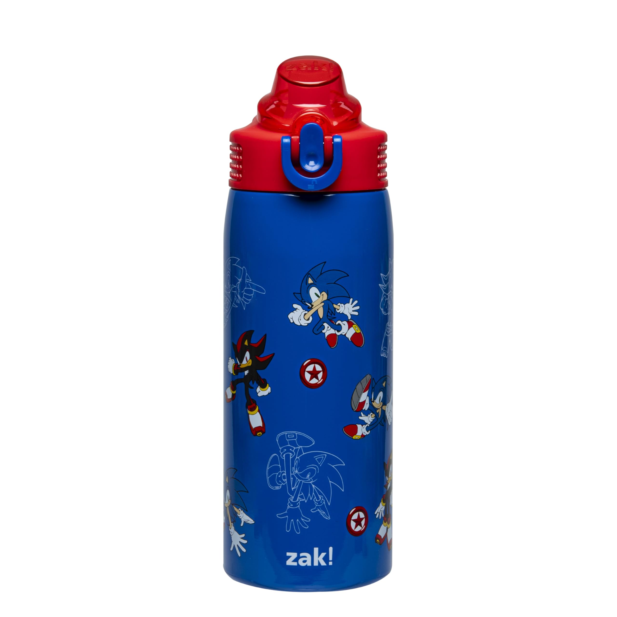 Sonic the Hedgehog Kids Water Bottle 19oz Stainless Steel with Straw - Leak Proof Insulated Water Bottle for School, Travel & Sports | Sonic & Shadow Design | Handle & Pop-Up Spout Cover
