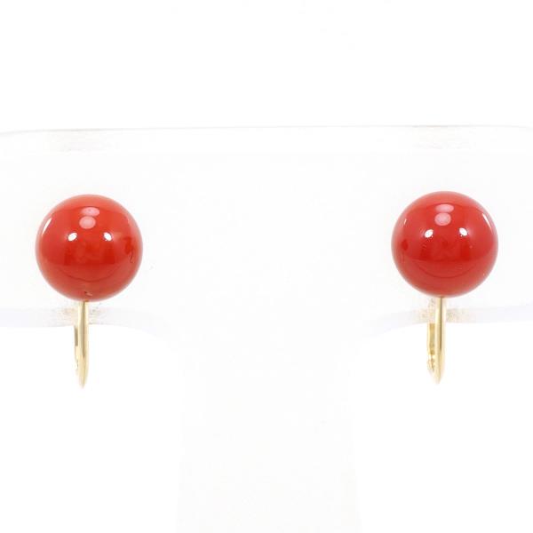 18K Yellow Gold Coral Earrings for Women - Handmade Luxury Dangle Earrings - Perfect for Weddings, Parties & Special Occasions