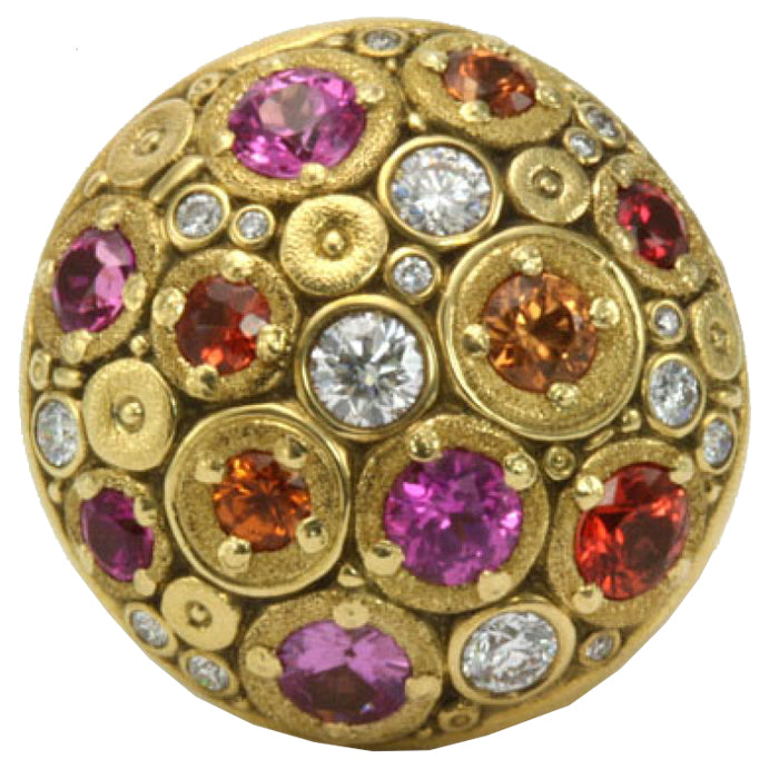 Alex Sepkus Blooming Hill Dome Large Ring R 145SOA - Elegant Sterling Silver Statement Jewelry for Women, Perfect for Weddings, Parties & Special Occasions