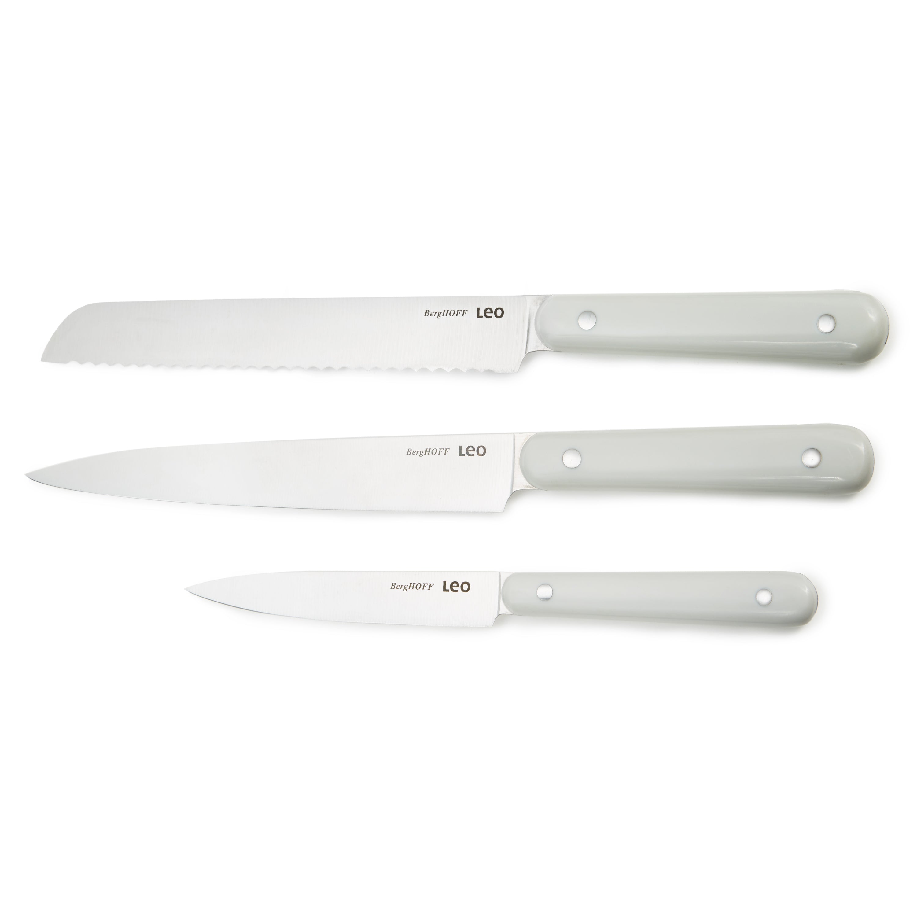 BergHOFF Leo Spirit 3-Piece Cutlery Set - Premium Stainless Steel Knives for Kitchen, Camping & Outdoor Cooking | Durable Chef Knife, Paring Knife & Utility Knife Set