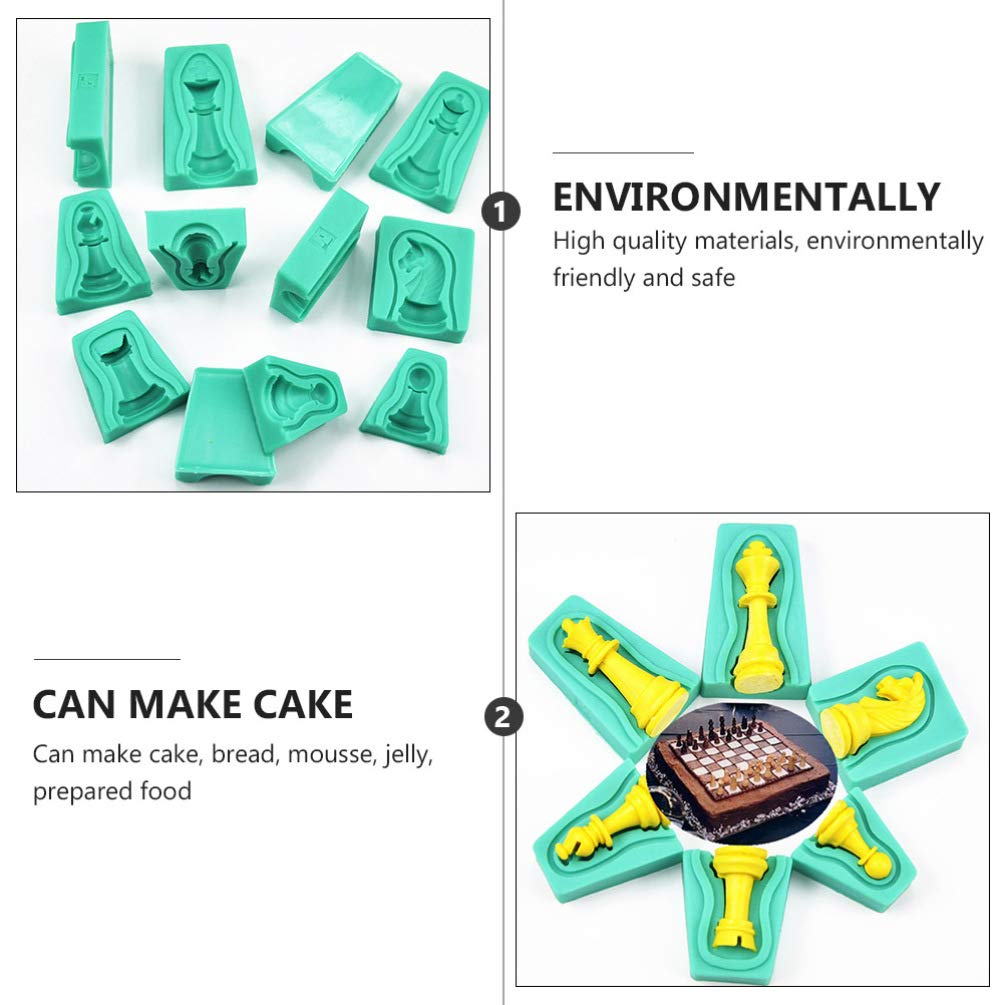 12Pcs 3D Chess Piece Silicone Mold Set for DIY Cake Decorating, Chocolate Making, Candle Wax & Resin Crafts - Perfect for Birthday Parties, Baking Projects, and Creative Gift Making