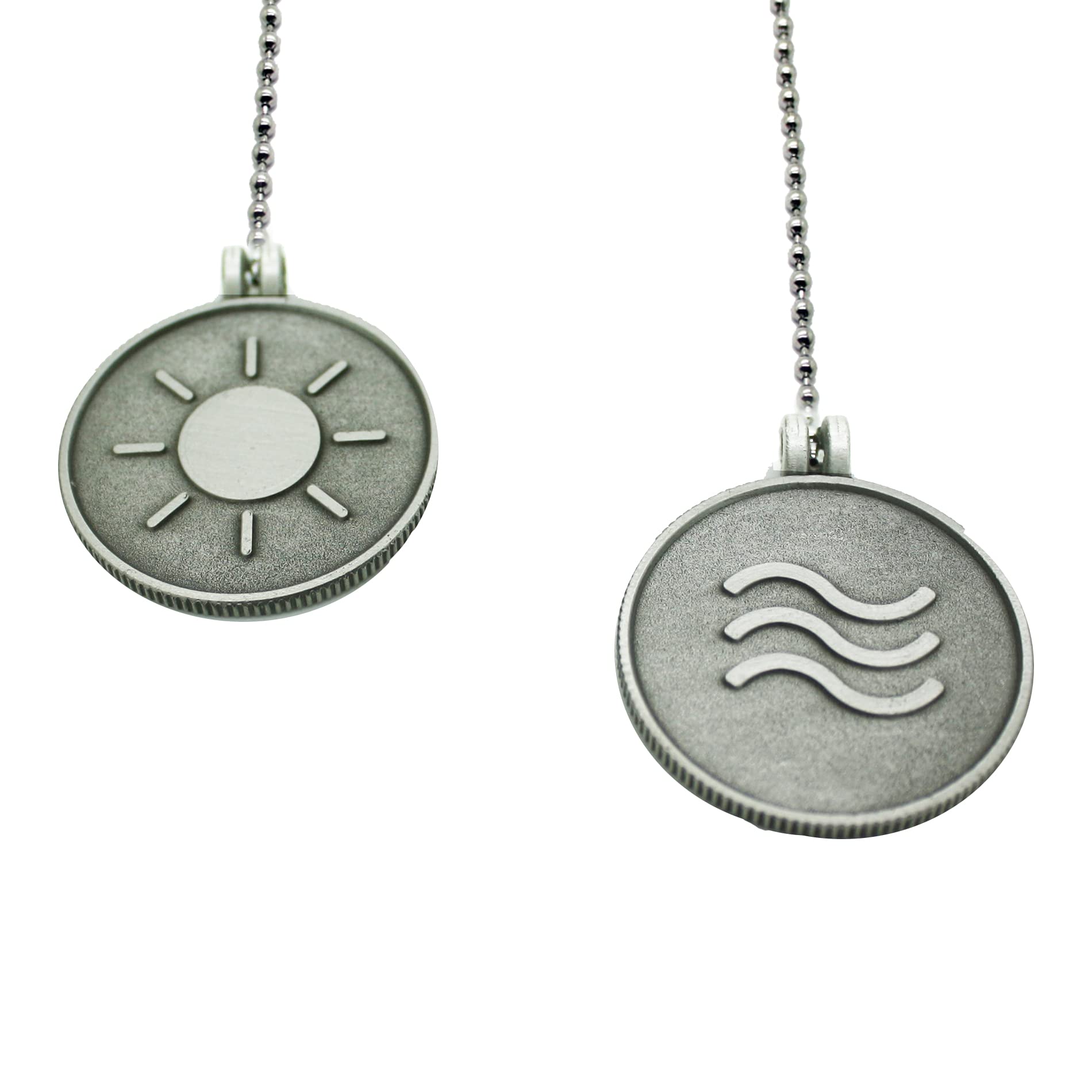 12 Inch Ceiling Fan Pull Chain Extender with Ball Chain Connector - Set of 2 Brushed Nickel Camo Pull Chains for Ceiling Fans & Lights - Perfect for Bedroom, Living Room & Outdoor Patio Fans