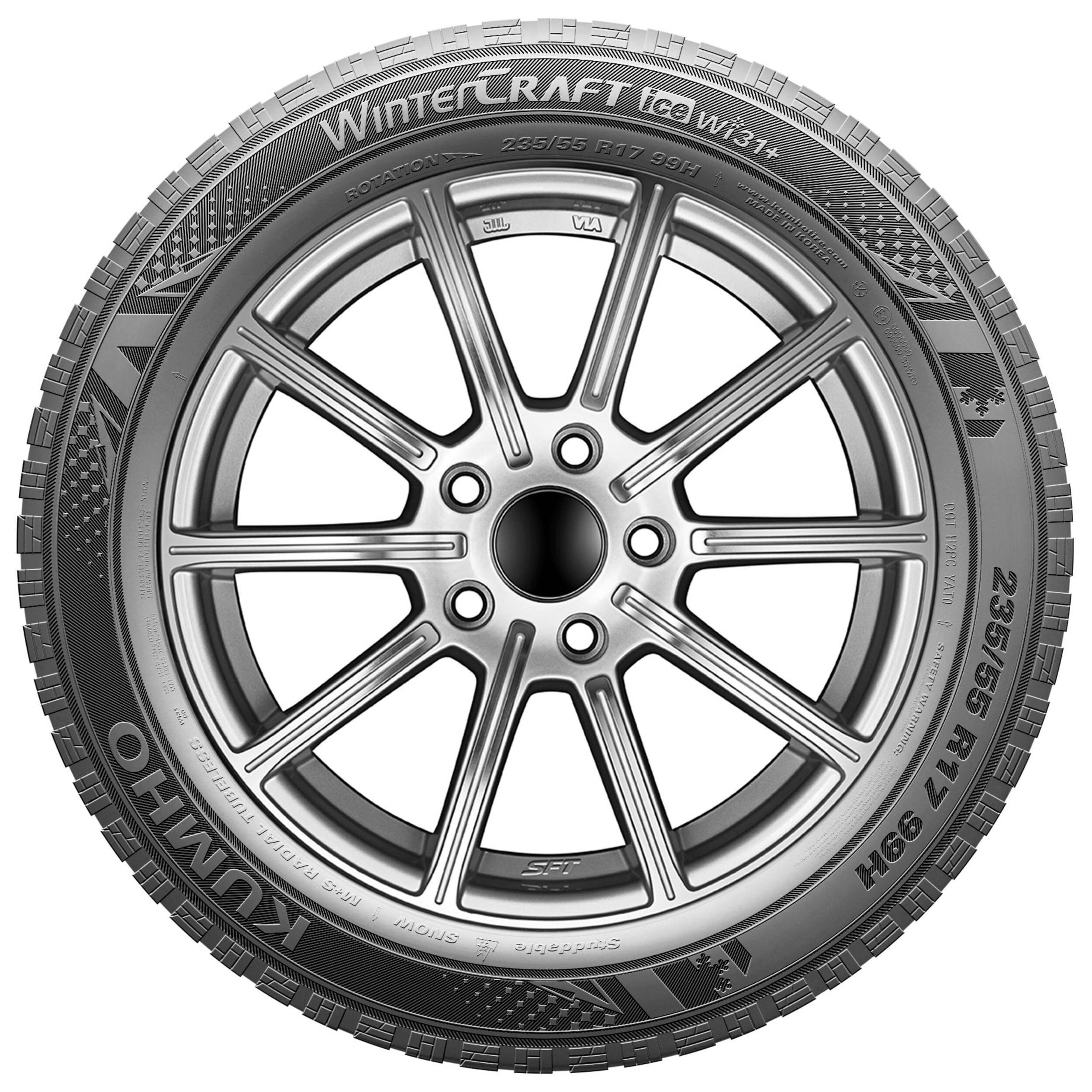 Kumho WinterCraft Ice Wi31+ 175/70R14 Winter Tires - 84T Load Index - Premium Snow & Ice Traction for Cars, SUVs & Light Trucks - Ideal for Harsh Winter Driving Conditions