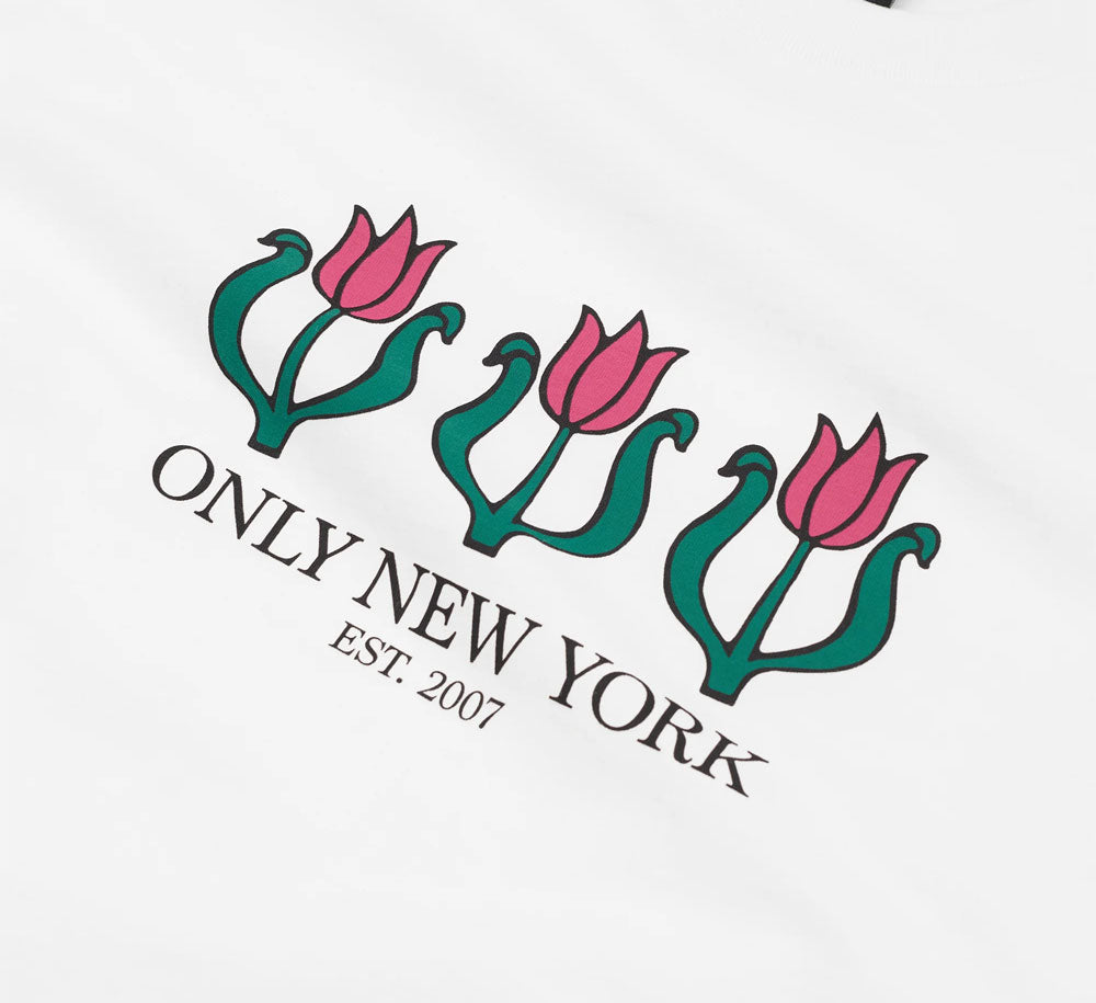 Deco Tulip Tee - Floral Print Short Sleeve T-Shirt for Women | Casual Summer Top for Outings & Beach Vacations