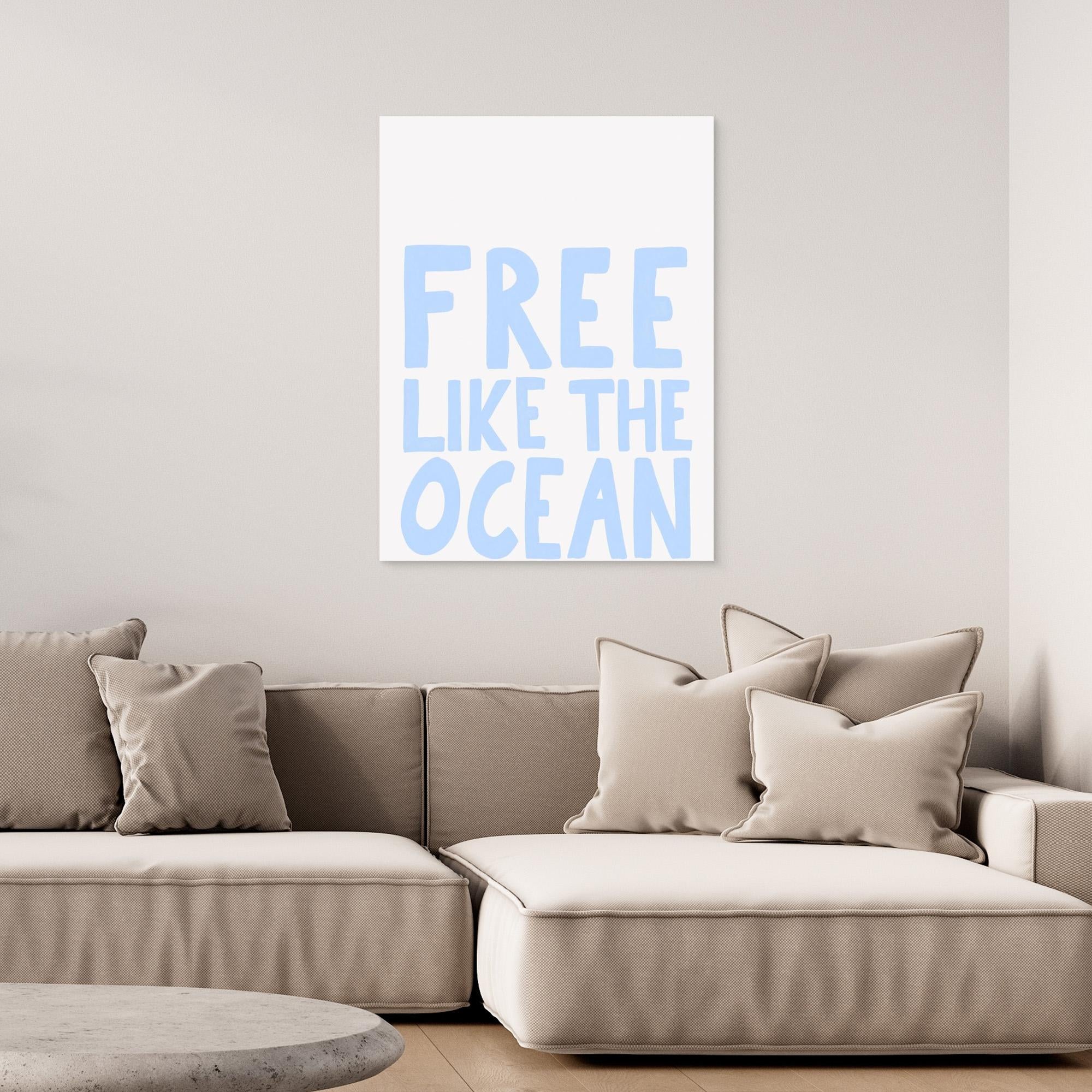 Canvas Print - Free Like the Ocean by Athene Fritsch | Coastal Wall Art Decor for Living Room, Bedroom & Office | Premium Gallery Wrapped Canvas Painting