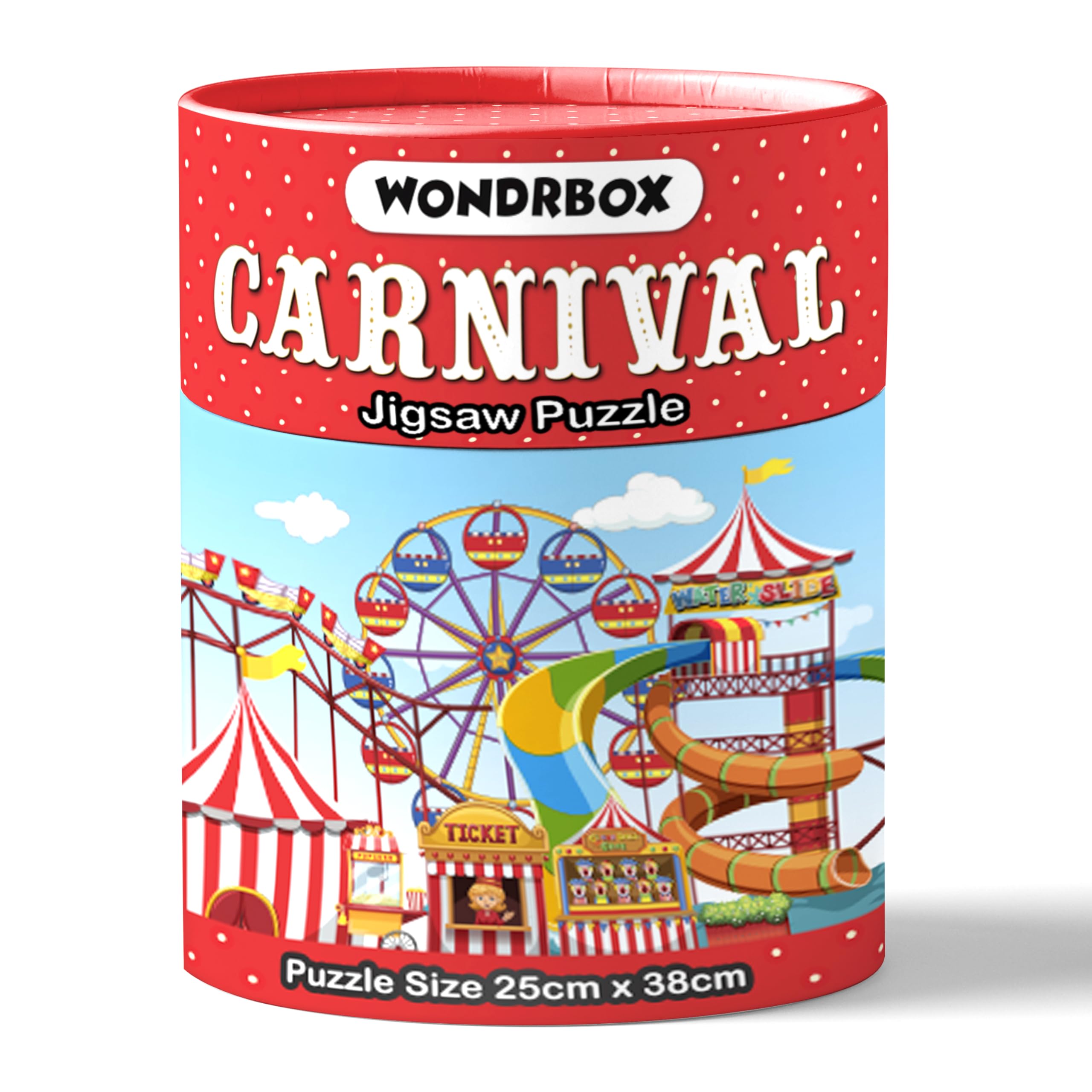 WONDRBOX 60-Piece Carnival Theme Jigsaw Puzzle - Fun Educational Toy for Kids Ages 5-12 | Perfect Birthday Party Favors, Return Gifts & Classroom Activities for Boys and Girls | Great for Family Game Nights, Travel Entertainment & Cognitive Development