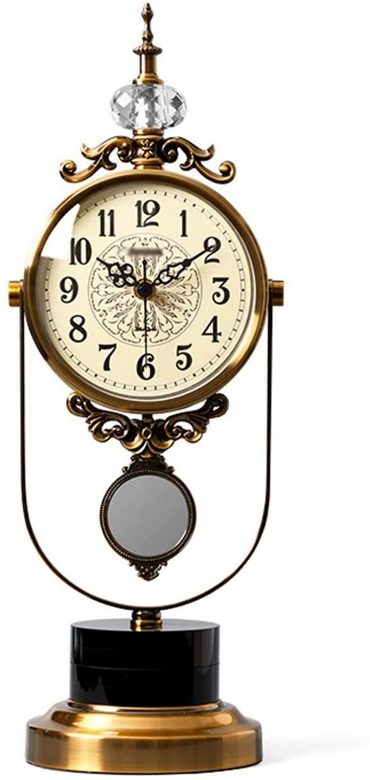 Stylish Metal Silent Swinging Desk Clock - Battery Powered Table Clock for Home Office & Bedroom | Perfect Gift for Home Decor & Workspace Organization