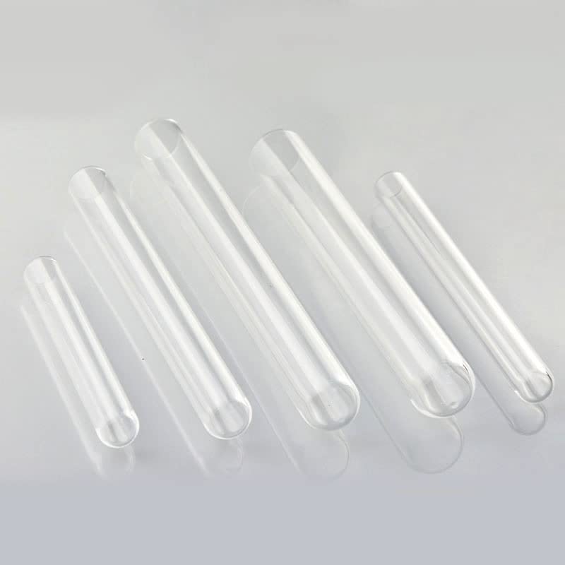 High Temperature Heating Quartz Glass Test Tube - 15-100mm (5 Pack) - Transparent Lab Glass Tube for Chemistry Experiments & Scientific Research