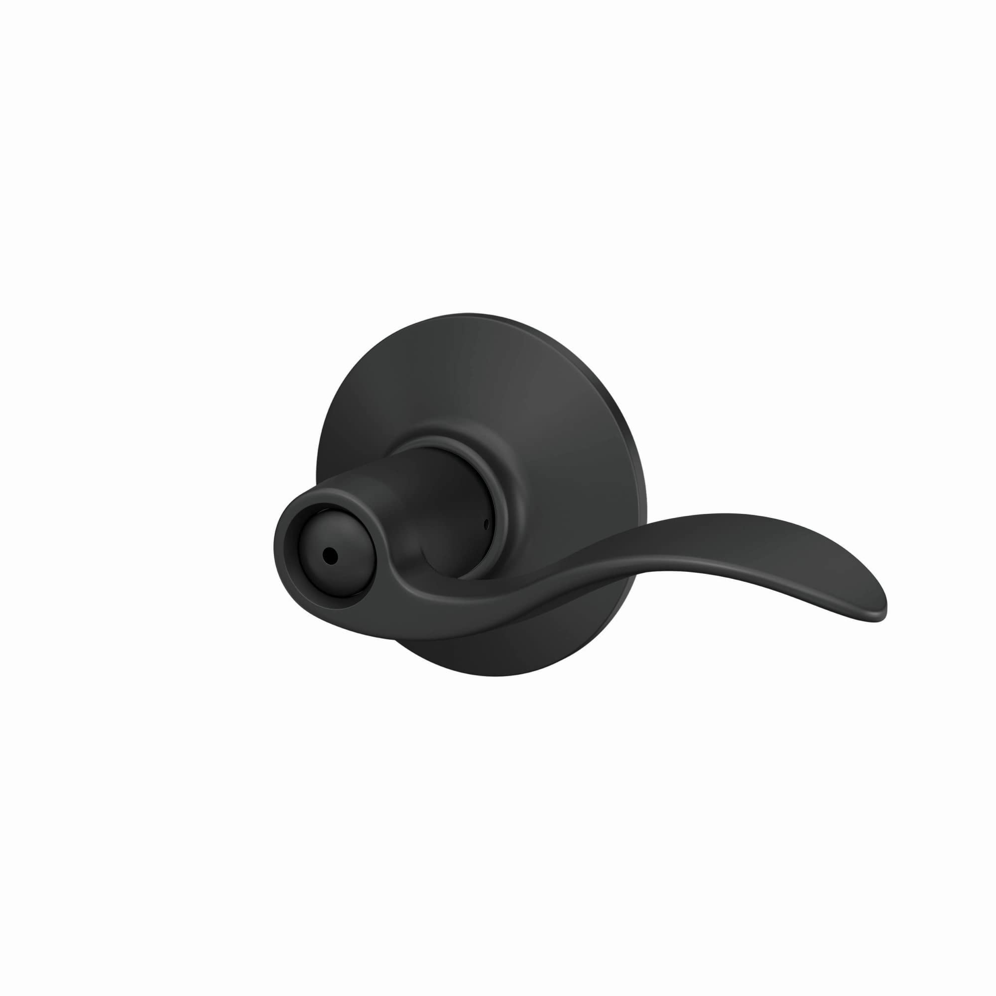 Schlage F40 ACC 622 Matte Black Door Lever - Bed & Bath Privacy Lock for Interior Doors - Perfect for Bedrooms, Bathrooms & Home Privacy Spaces