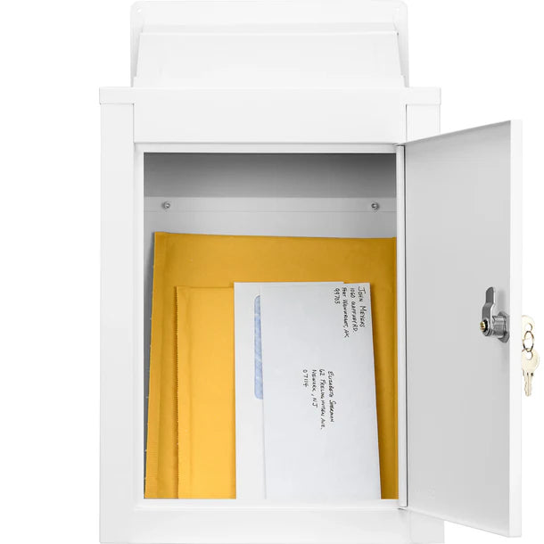 Barska CB13954 Secure Through The Wall Mail Drop Box with Adjustable Chute - Perfect for Home, Office & Package Delivery Security