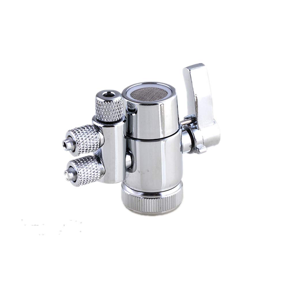 Brass Faucet Sprayer Attachment - Sink Faucet to Hose Adapter with M22 Female Thread & Dual 3/8