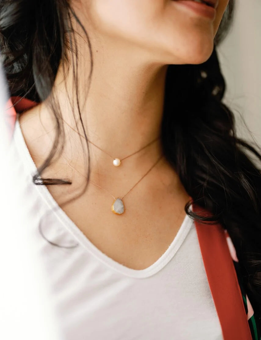 Aqua Chalcedony 'Be The Light' Alchemy Necklace – Spiritual Healing Jewelry for Meditation, Yoga & Energy Balancing