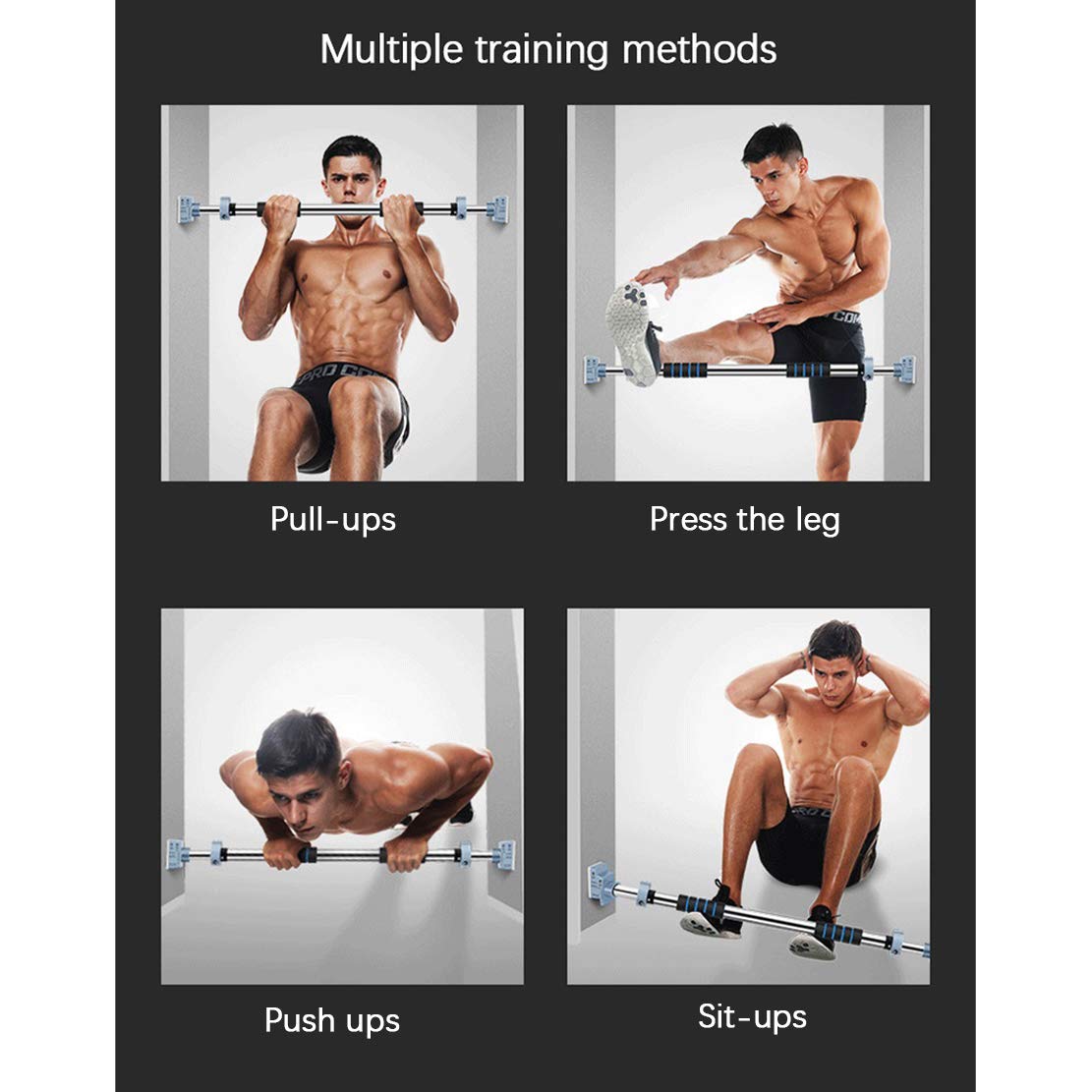 AKT Heavy Duty Pull Up Bar for Doorway - No Screws No Punching Chin Up Bar with Safety Locking Mechanism - Upper Body Workout Equipment for Home Gym & Fitness Training - Perfect for Strength Building, Calisthenics & Doorway Exercises