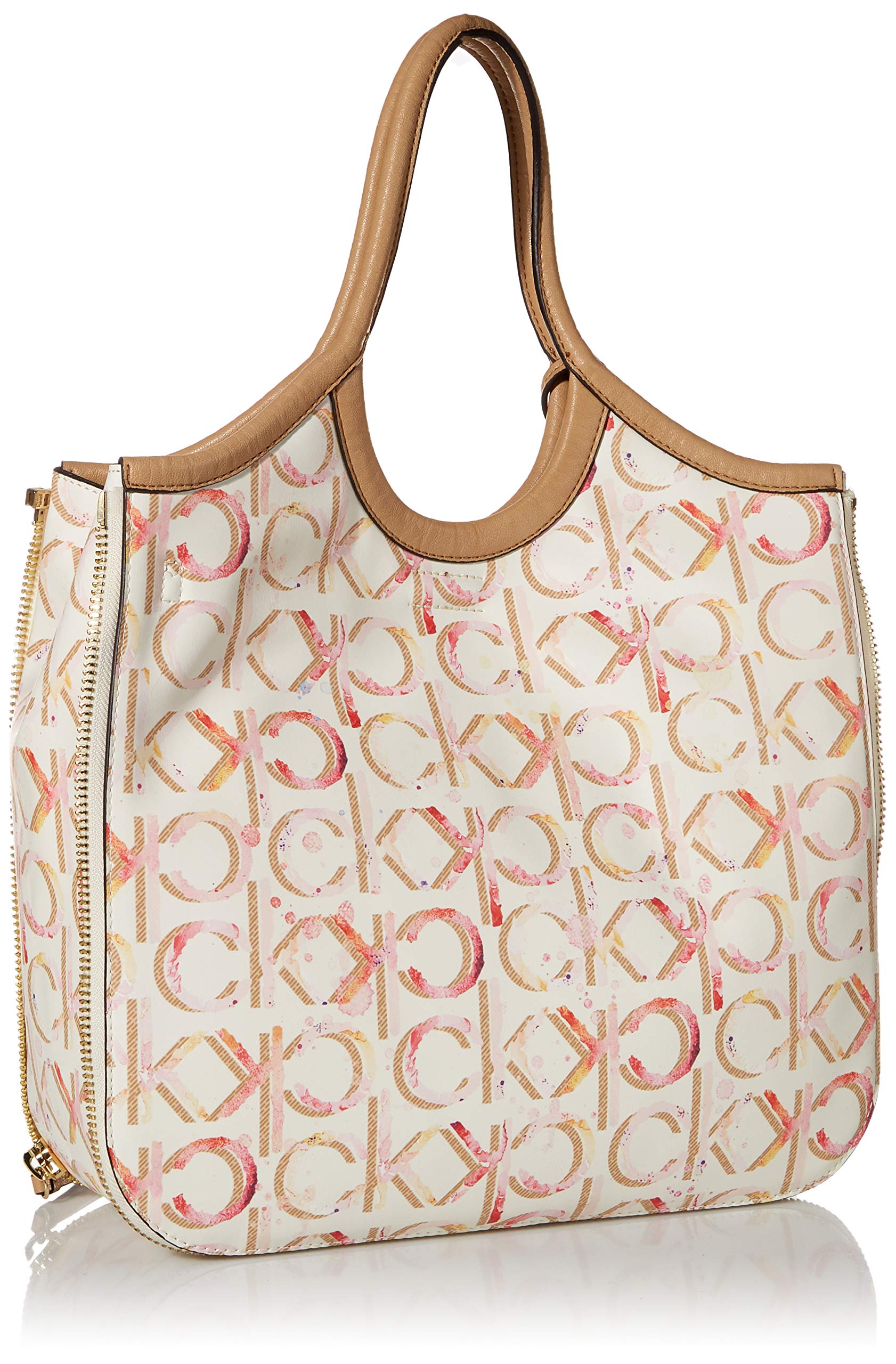 Calvin Klein Gabrianna Novelty Slim Side Zip Tote Bag for Women - Stylish & Functional Work Purse, Perfect for Office, Travel & Everyday Use
