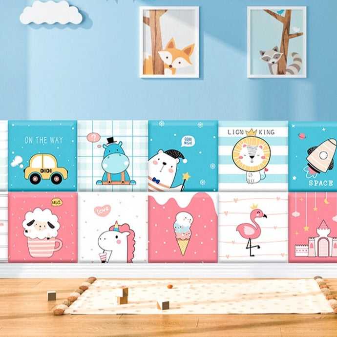 Soft Padded Safety Cushions for Kids - Penguin Themed Wall Protectors | Playroom, Nursery & Toddler Room Decor