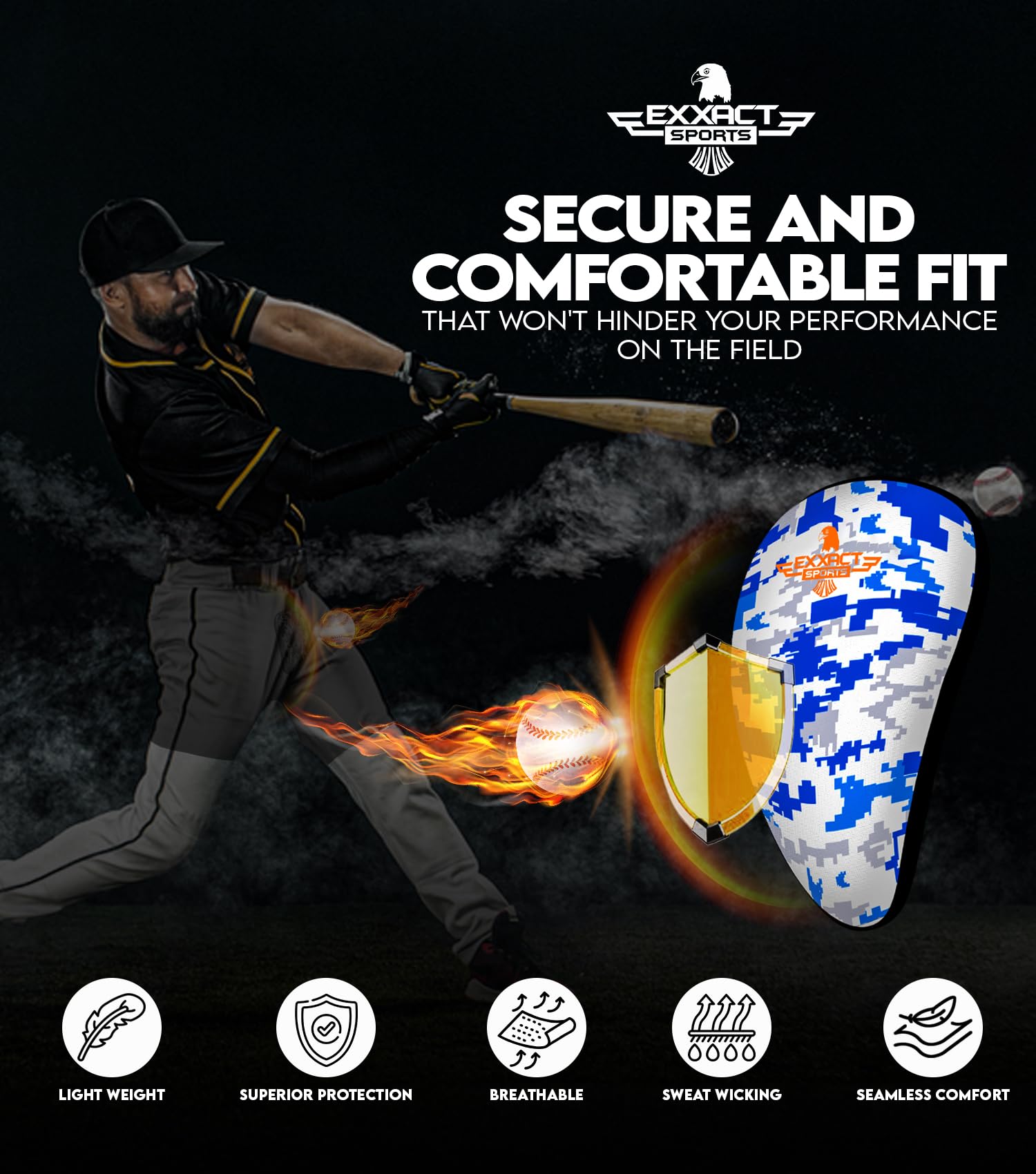 Men's Compression Shorts with Athletic Cup - Baseball, Football & Hockey Underwear for Sports