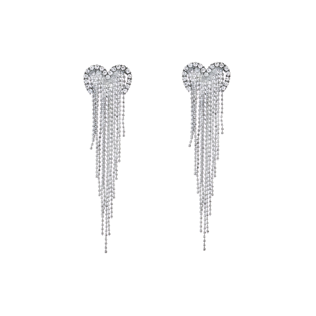 Elegant Open Heart Tassel Waterfall Earrings for Women - Fashion Gold/Silver Dangle Jewelry | Perfect for Parties, Weddings & Date Nights | A8451